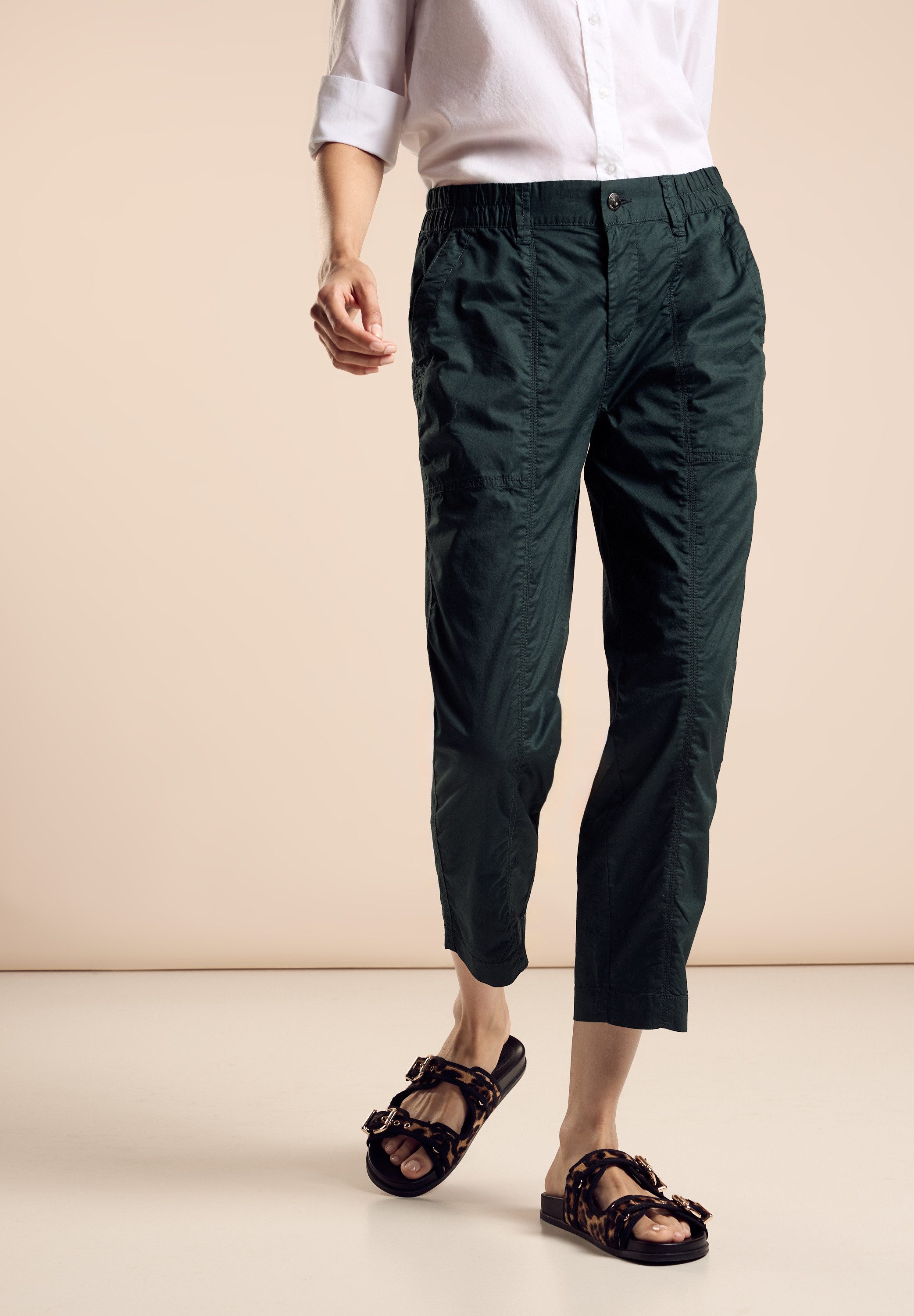 STREET ONE Stoffen broek in 3 4-lengte met stretch