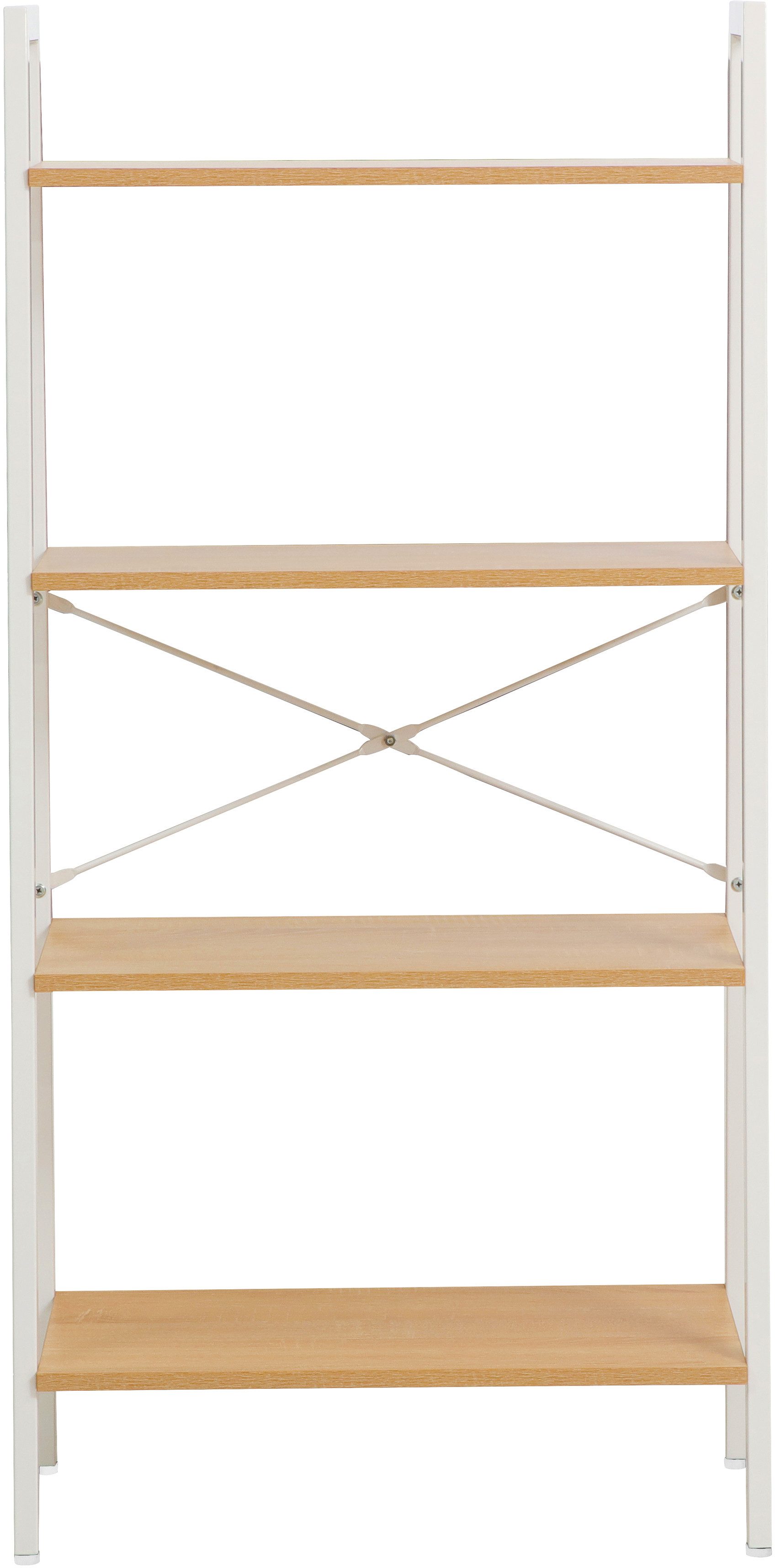 Home affaire Ordnerrek COWELL, boekenrek, asymmetrisch metalen frame, 64x130,5 cm, fsc®-gecertificeerd