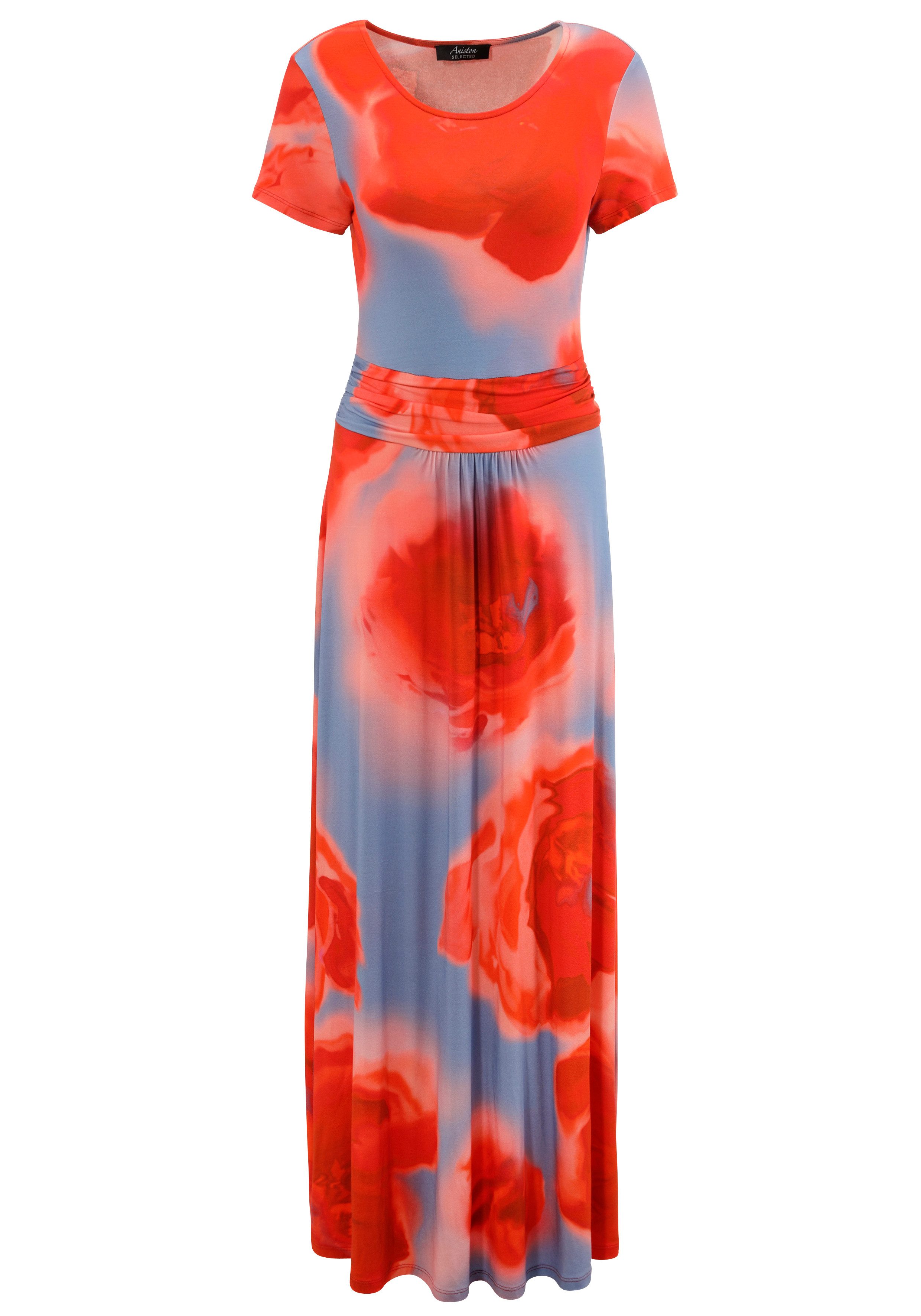 Aniston SELECTED Maxi-jurk met figuurnauwkeurige rimpelingen in de taille