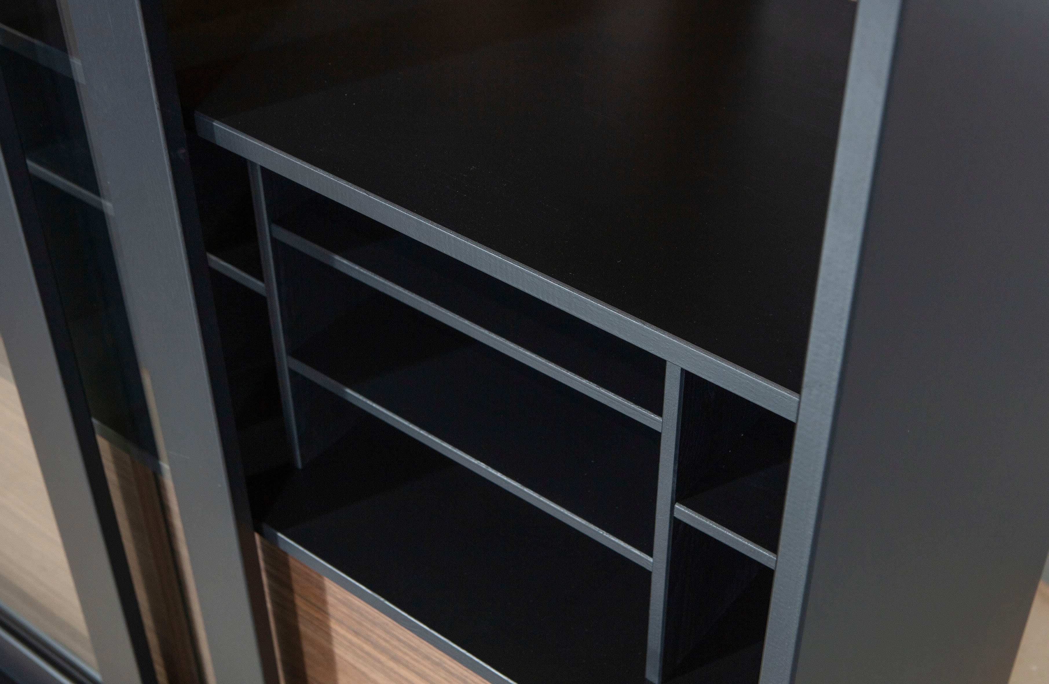 WOOOD Vitrinekast James met glas, veel opbergruimte, h 200 cm x b 125 cm