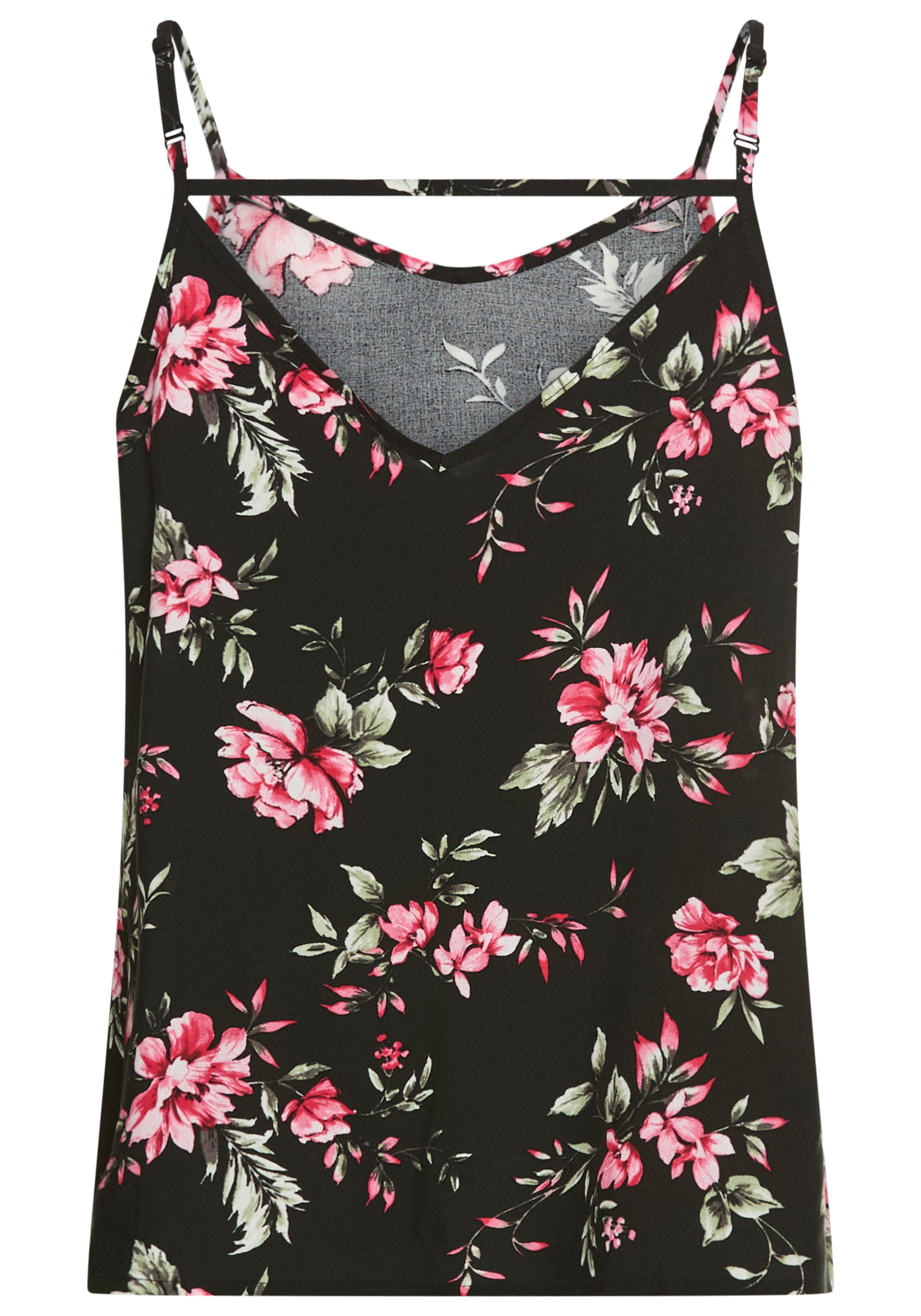 Only Top met spaghettibandjes ONLNOVA LIFE PARIS SINGLET AOP PTM
