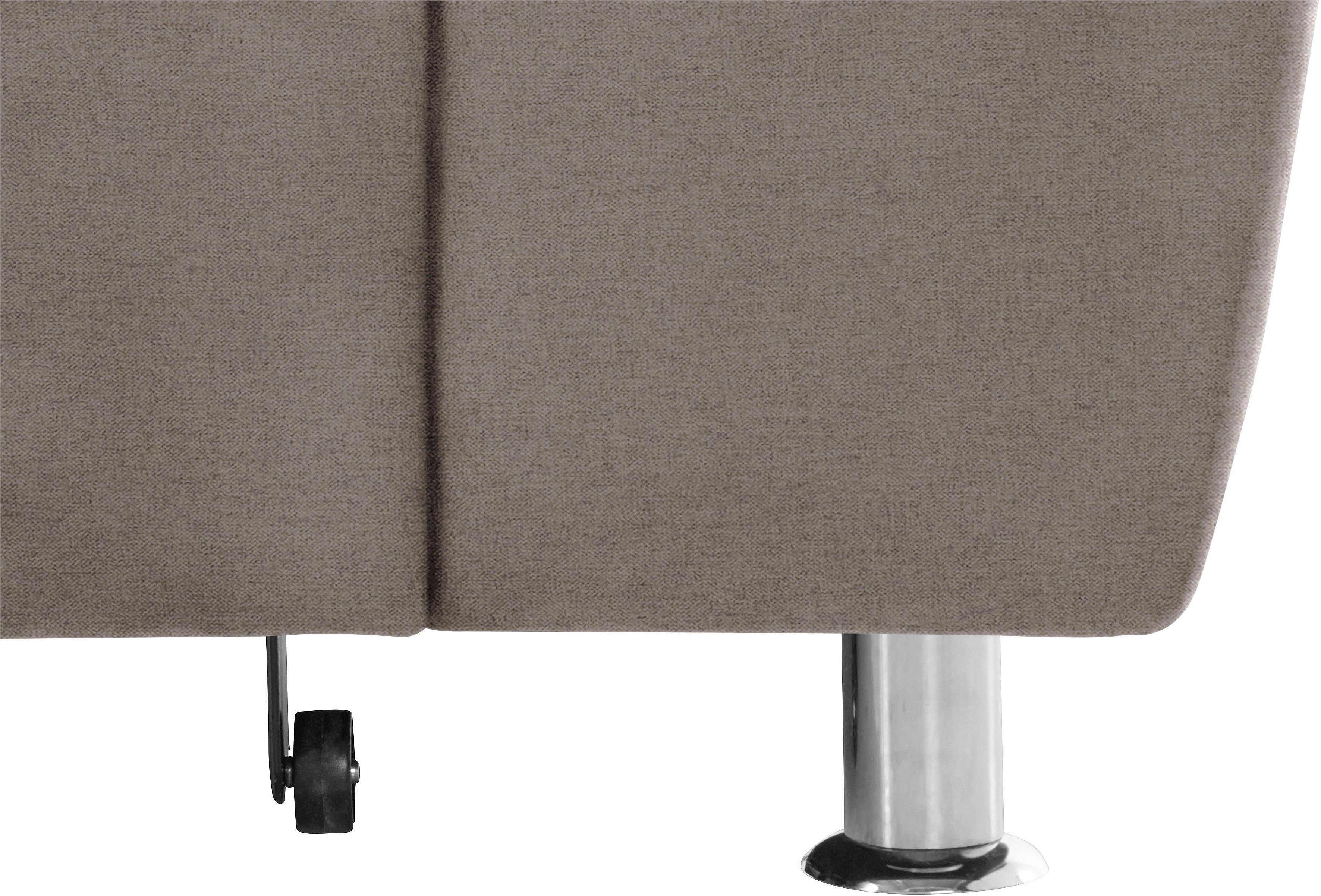 DOMO collection Hoekbank Franzi L-vorm naar keuze met verstelbare hoofdsteun (dan breedte: 275 cm)