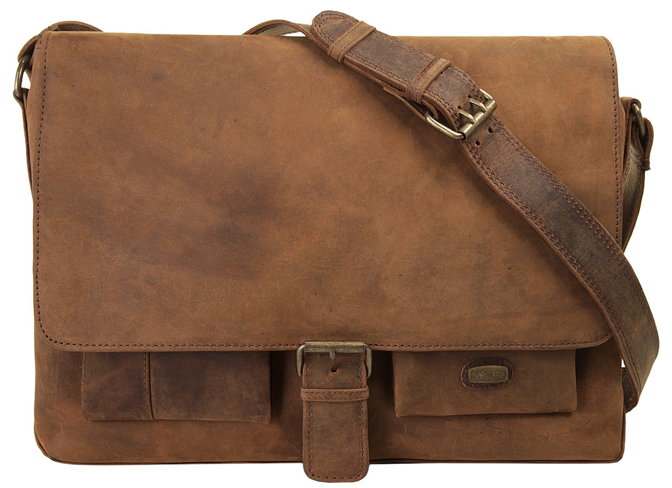 Harold's Messenger Bag Antiek echt leder