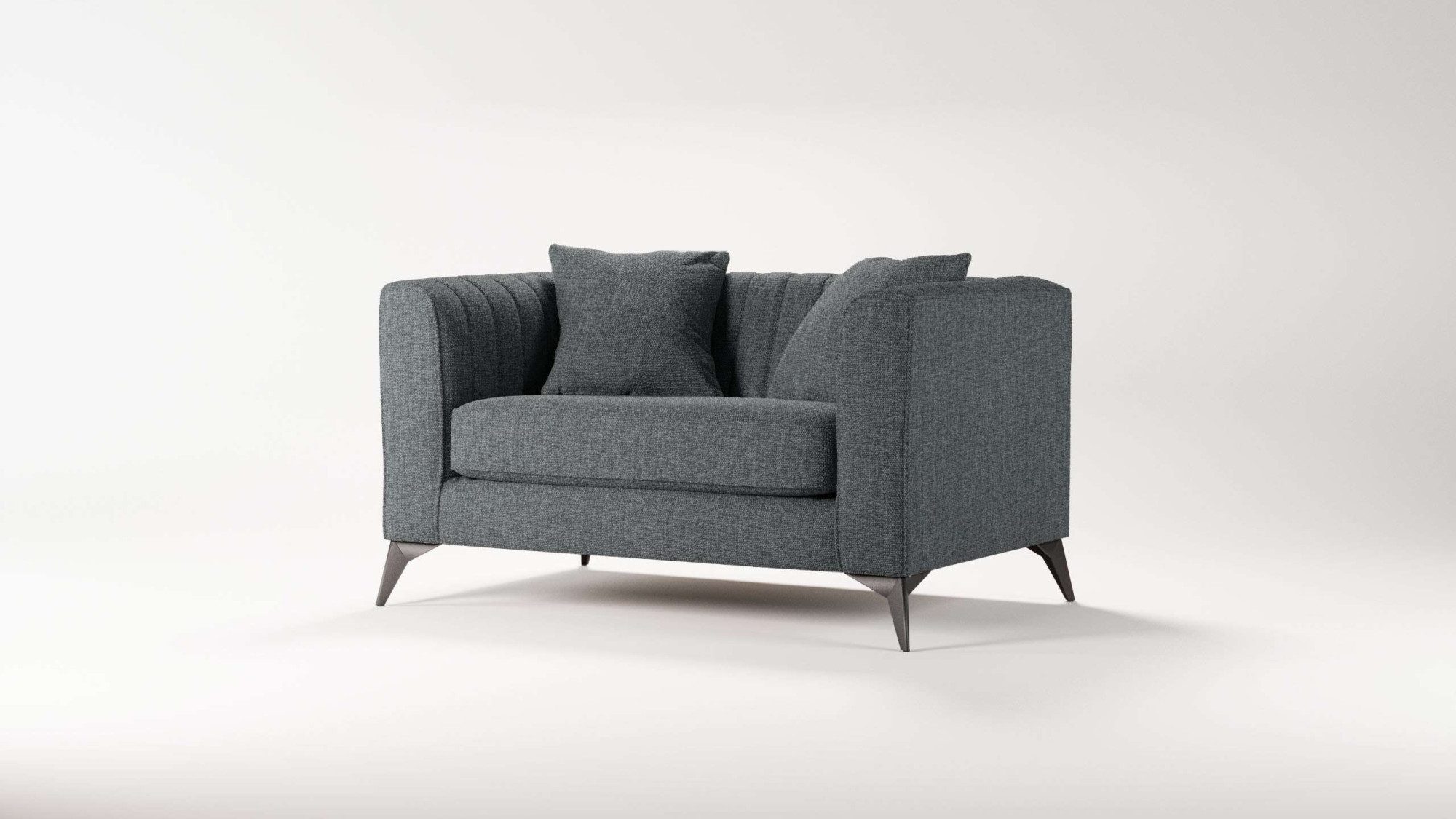 Places of Style Loveseat MATTHEW loungestoel, afmetingen B/D/H: 130/86/74 cm incl. sierkussen, fijne stiksels in de rug, belastbaar tot 200kg