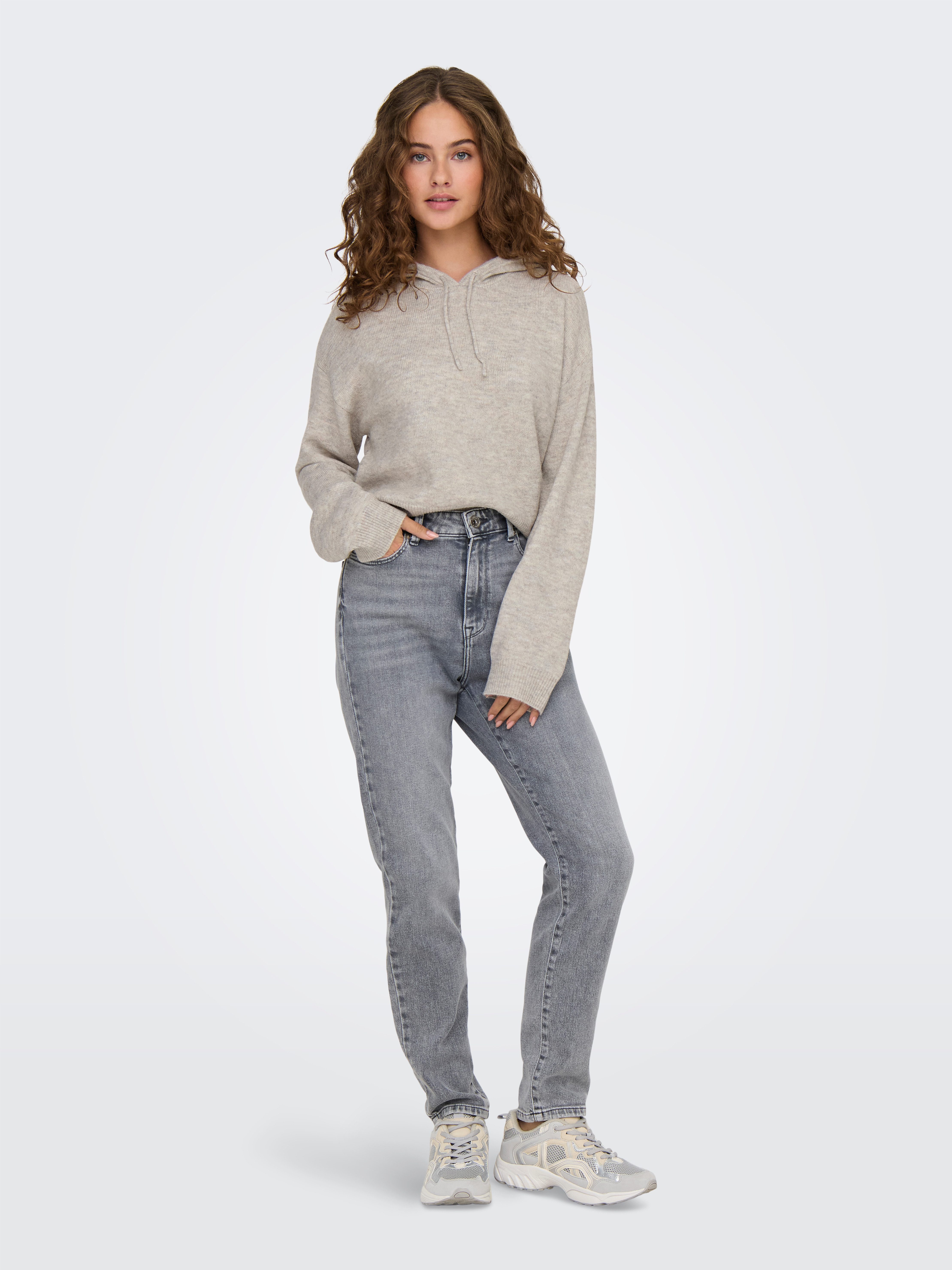JDY Capuchontrui JDYRUE LIFE L/S SHORT HOOD PUL KNT NOOS