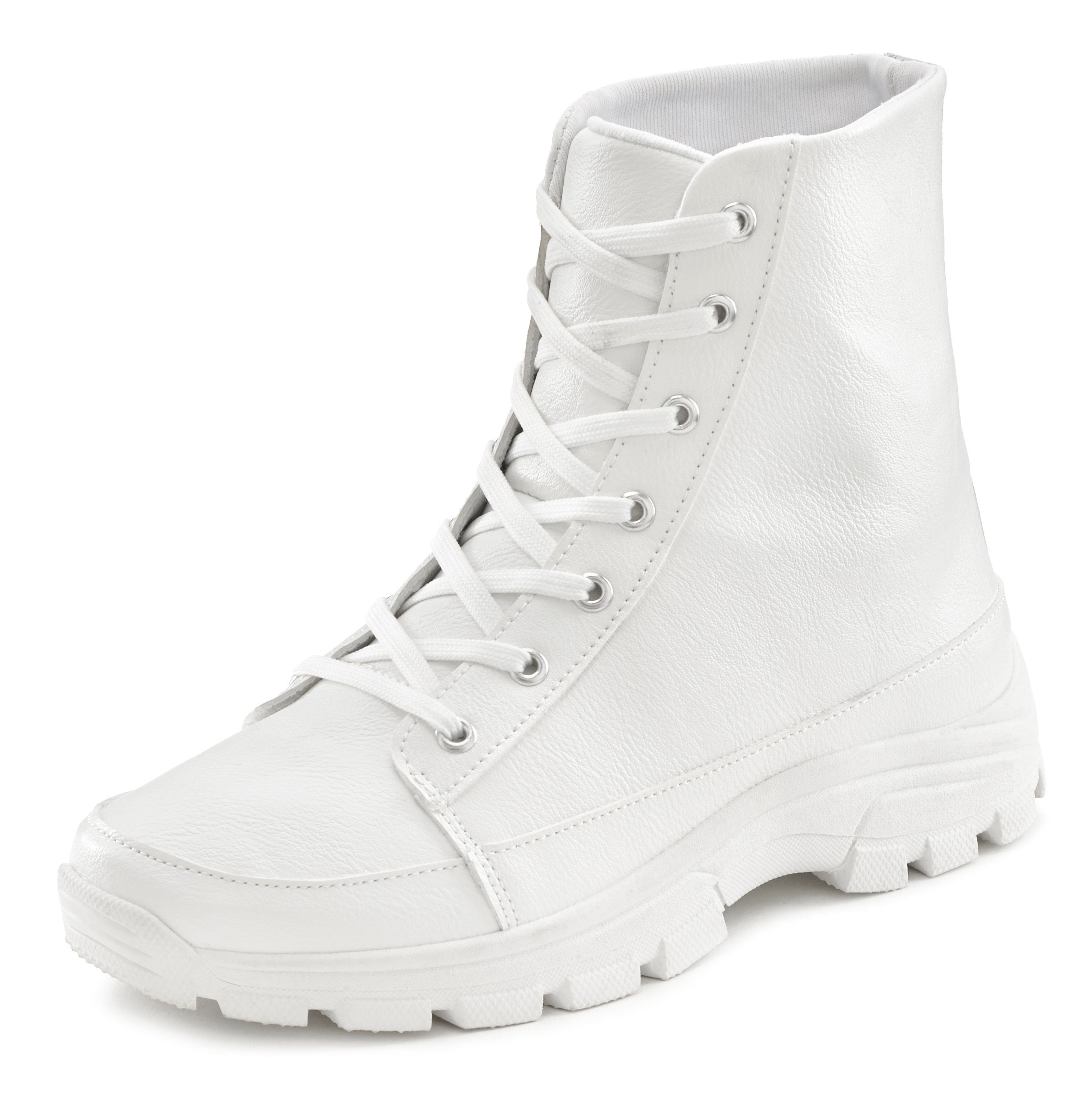 Lascana Laarsjes Boots met vetersluiting, modieuze profielzool en sportieve  look online bestellen | OTTO