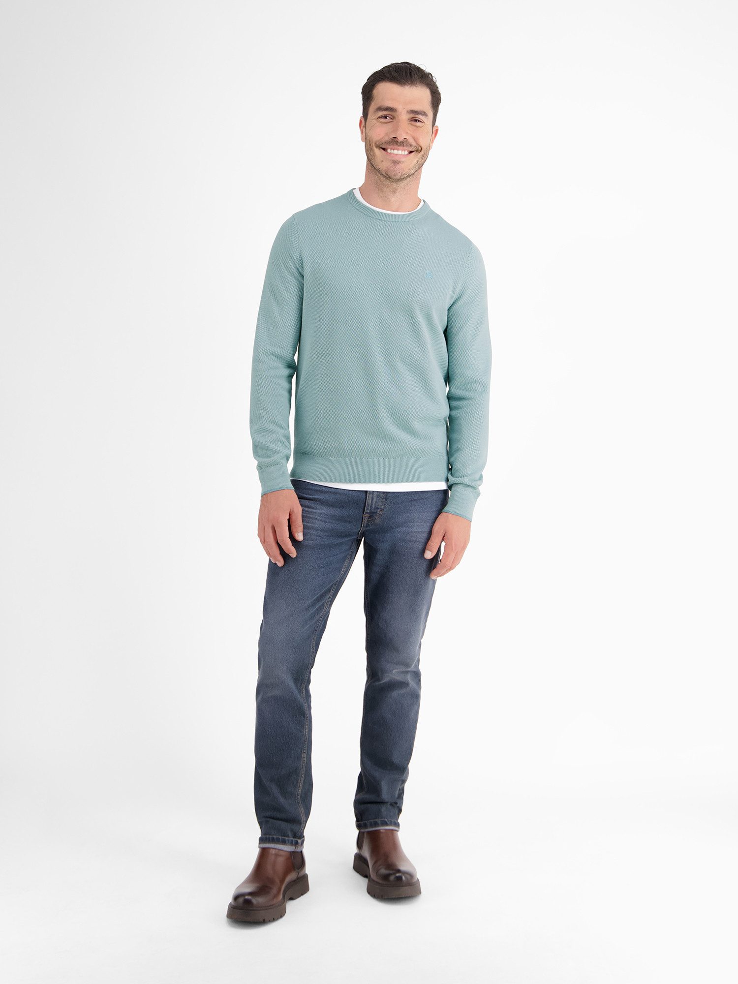 Lerros Gebreide trui LERROS lichte gebreide pullover met smalle ribstructuur