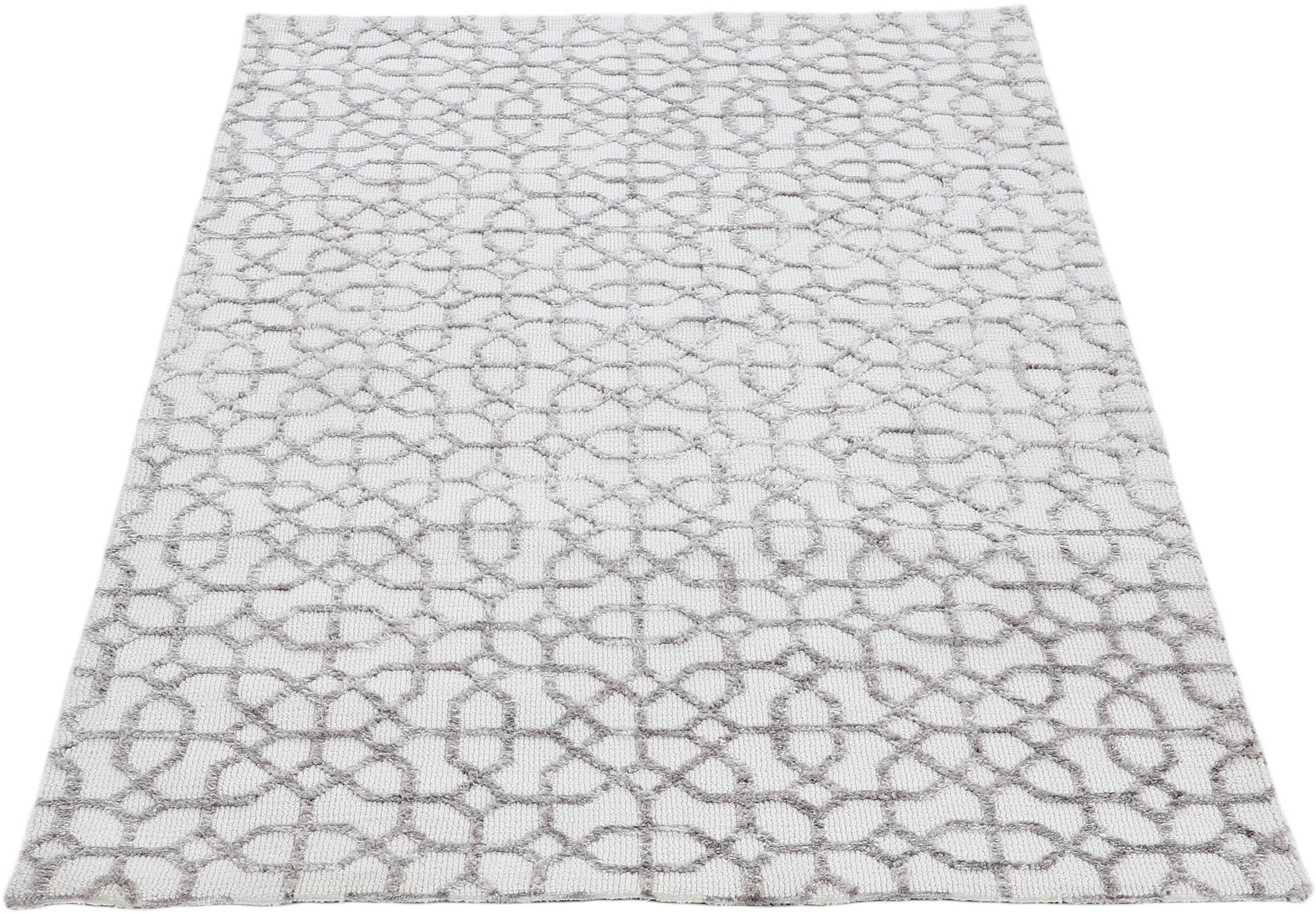 carpetfine Vloerkleed Holly 3 geometrisch ontwerp, hoog-laag structuur, woonkamer