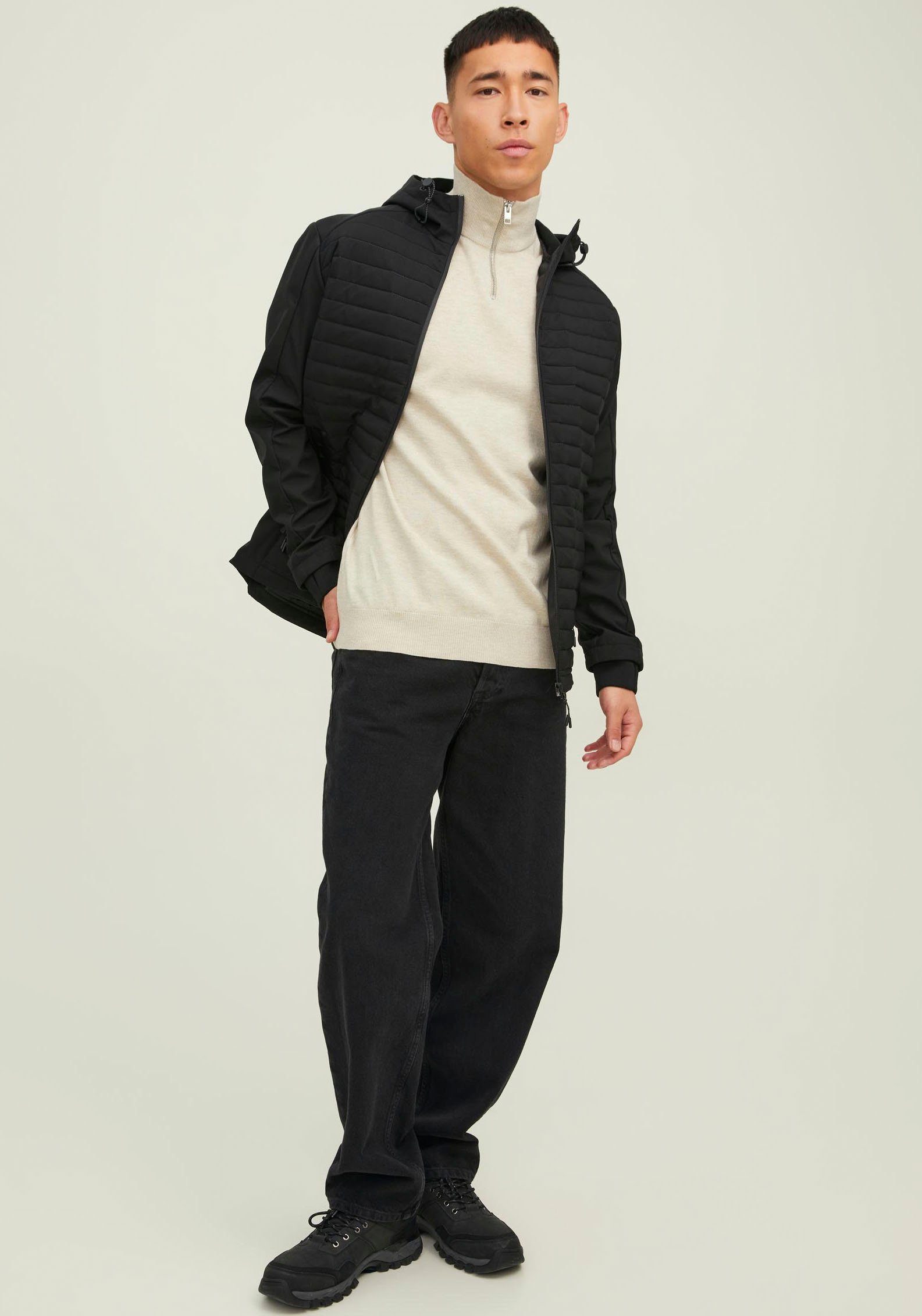 Jack & Jones Trui met ronde hals EMIL KNIT HALF ZIP