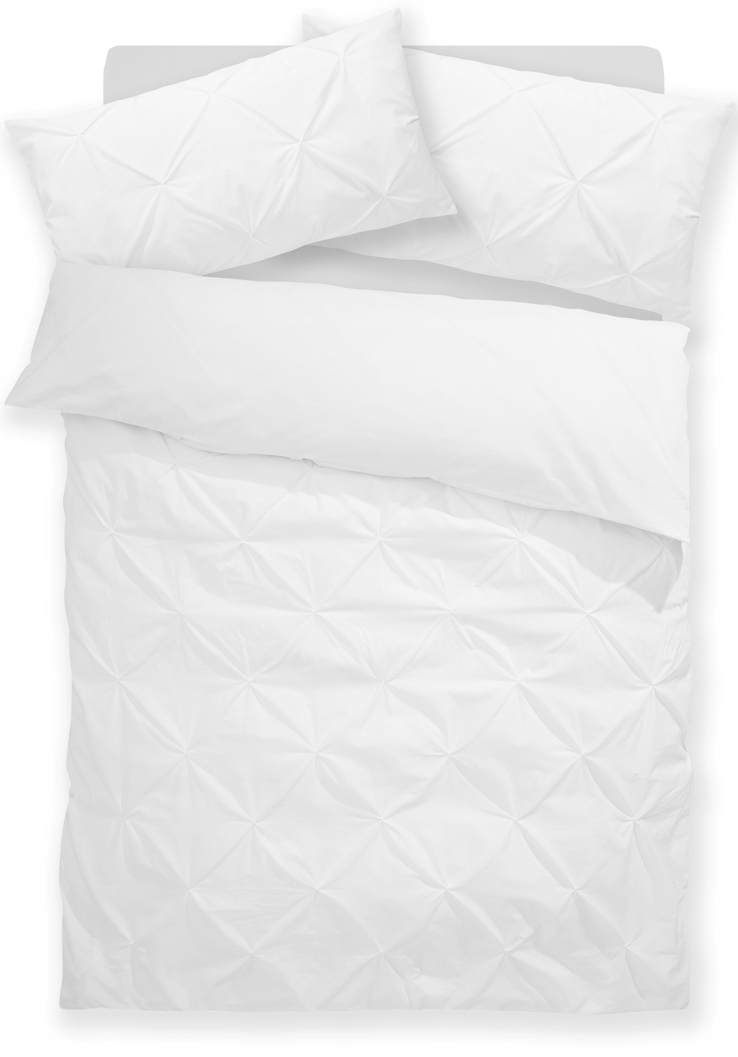Home affaire Overtrekset Elliant in formaat 135 x 200 of 155 x 220 cm Dekbedovertrek van katoen, elegante dekbedovertrek met hoog-laag structuur (2-delig)