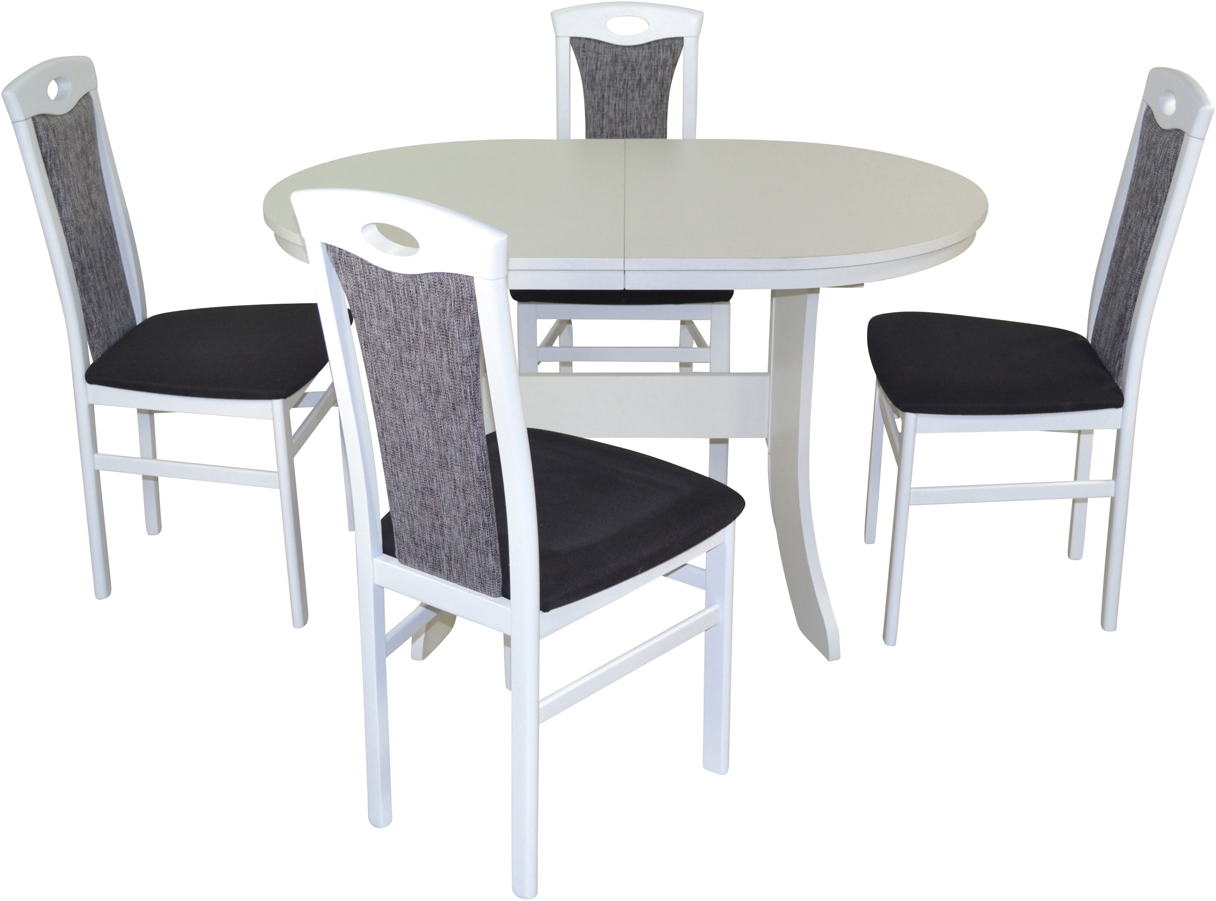 HOFMANN LIVING AND MORE Eethoek 5-delige eethoek Stoelen voorgemonteerd (voordeelset, 5-delig) eethoeken wit