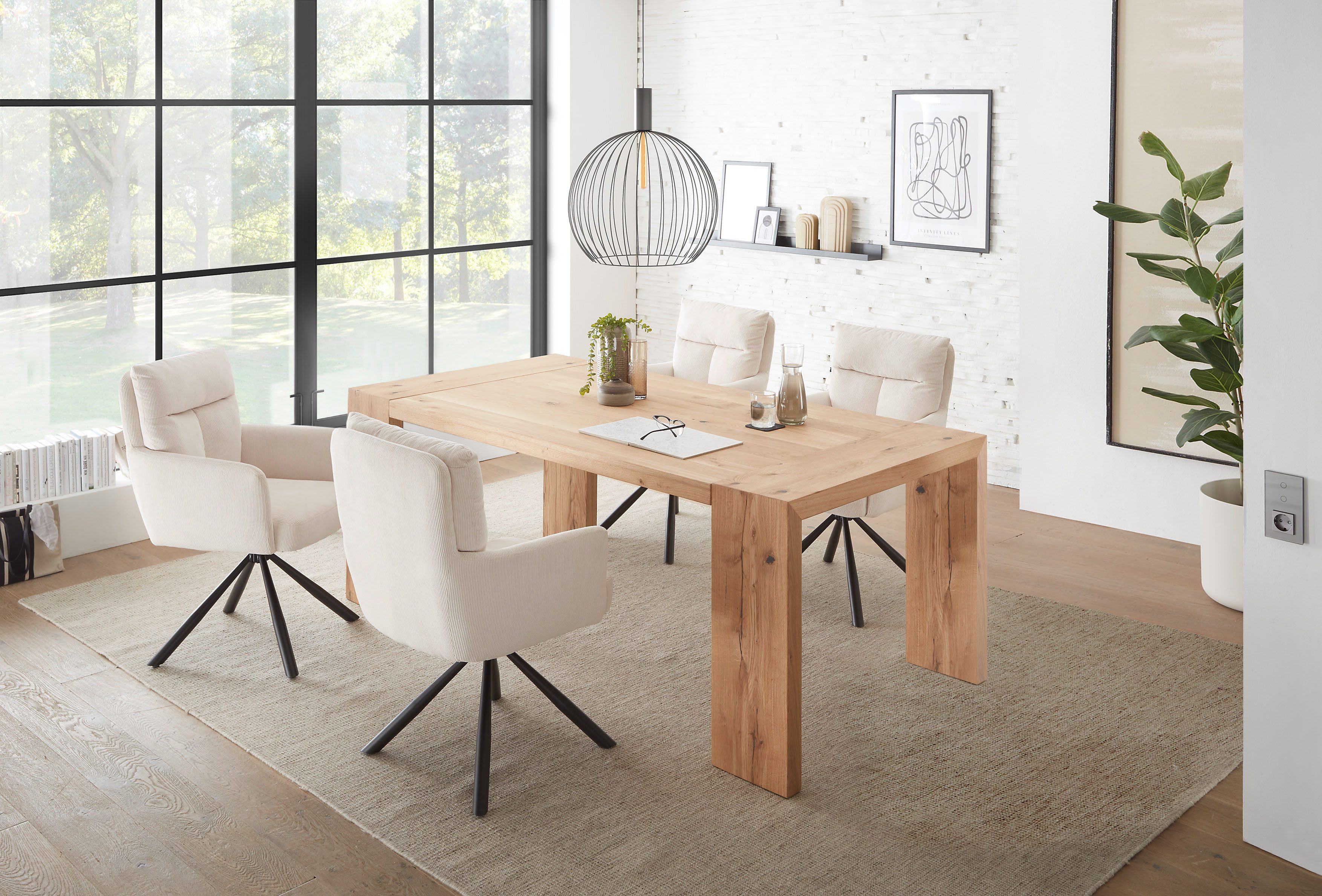 Stolkom Eettafel Anno eettafel eik massief hout geolied, FSC, BxHxD 200x76x100 cm Massief eiken geolied, FSC®-gecertificeerd, oppervlaktebelasting tot 90 kg