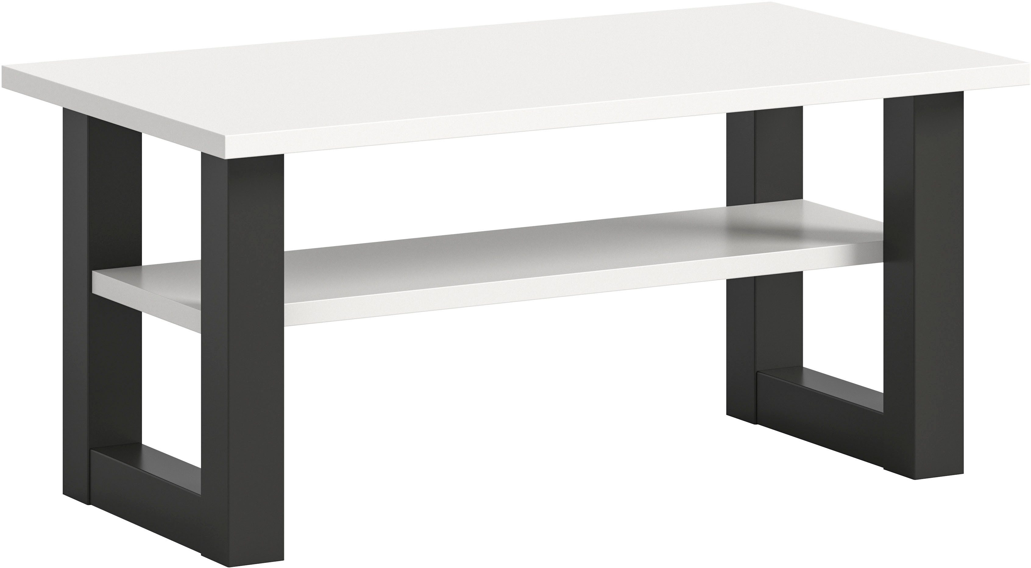 INOSIGN Salontafel Rail, breedte 90 cm, met onderblad, inclusief sledeframe salontafels wit