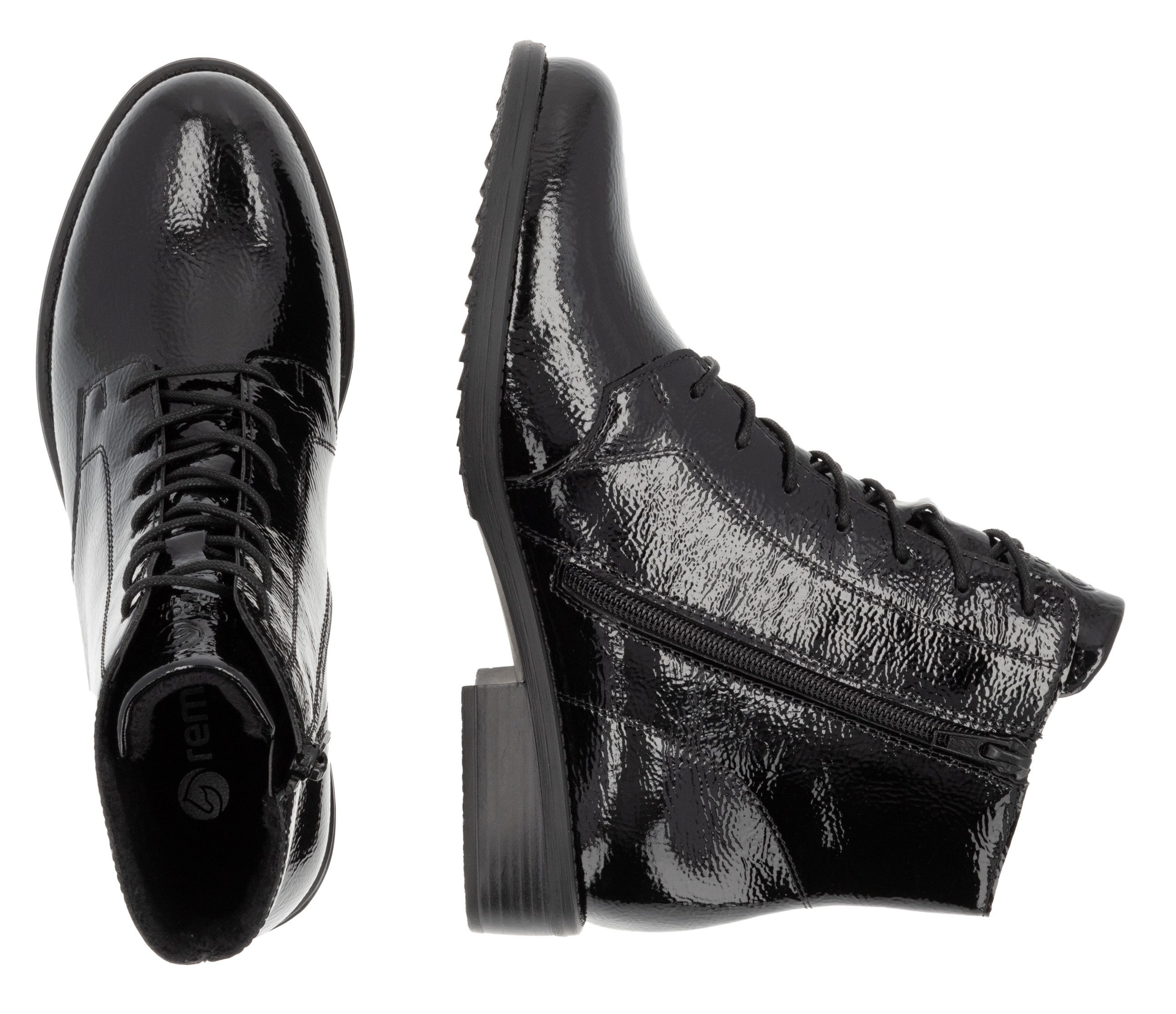 Remonte Veterlaarsjes blokhak, business schoen, laarzen met logo-embossing aan de hiel