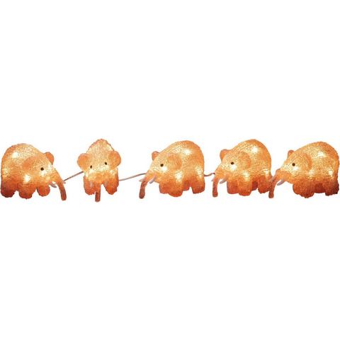 KONSTSMIDE Led deco-figuur LED Acryl Elefanten, 5er-Set, pink, 40 warm weiße Dioden (1 stuk)