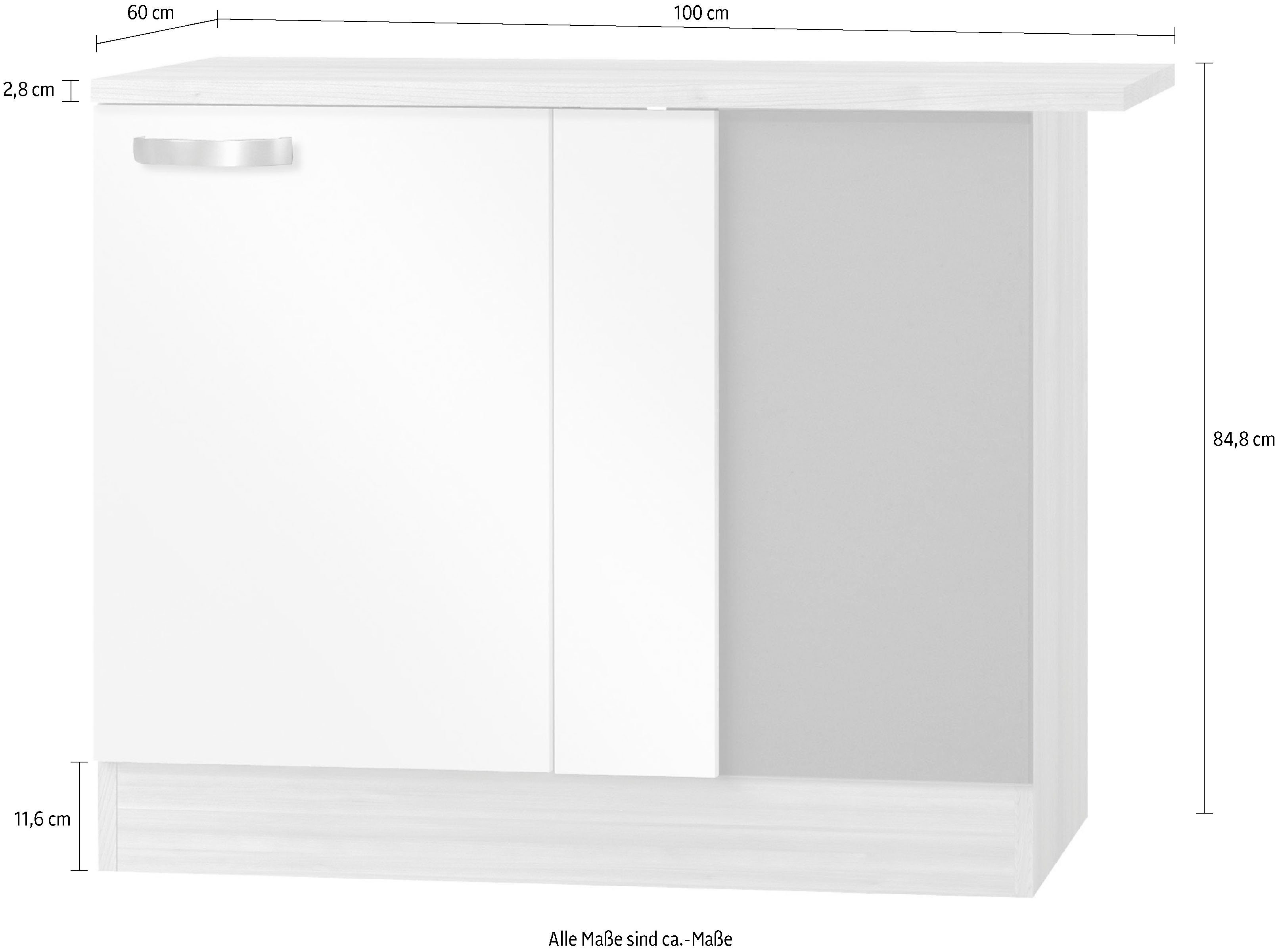 OPTIFIT Hoekonderkast Faro , met metalen greep, breedte 100 cm