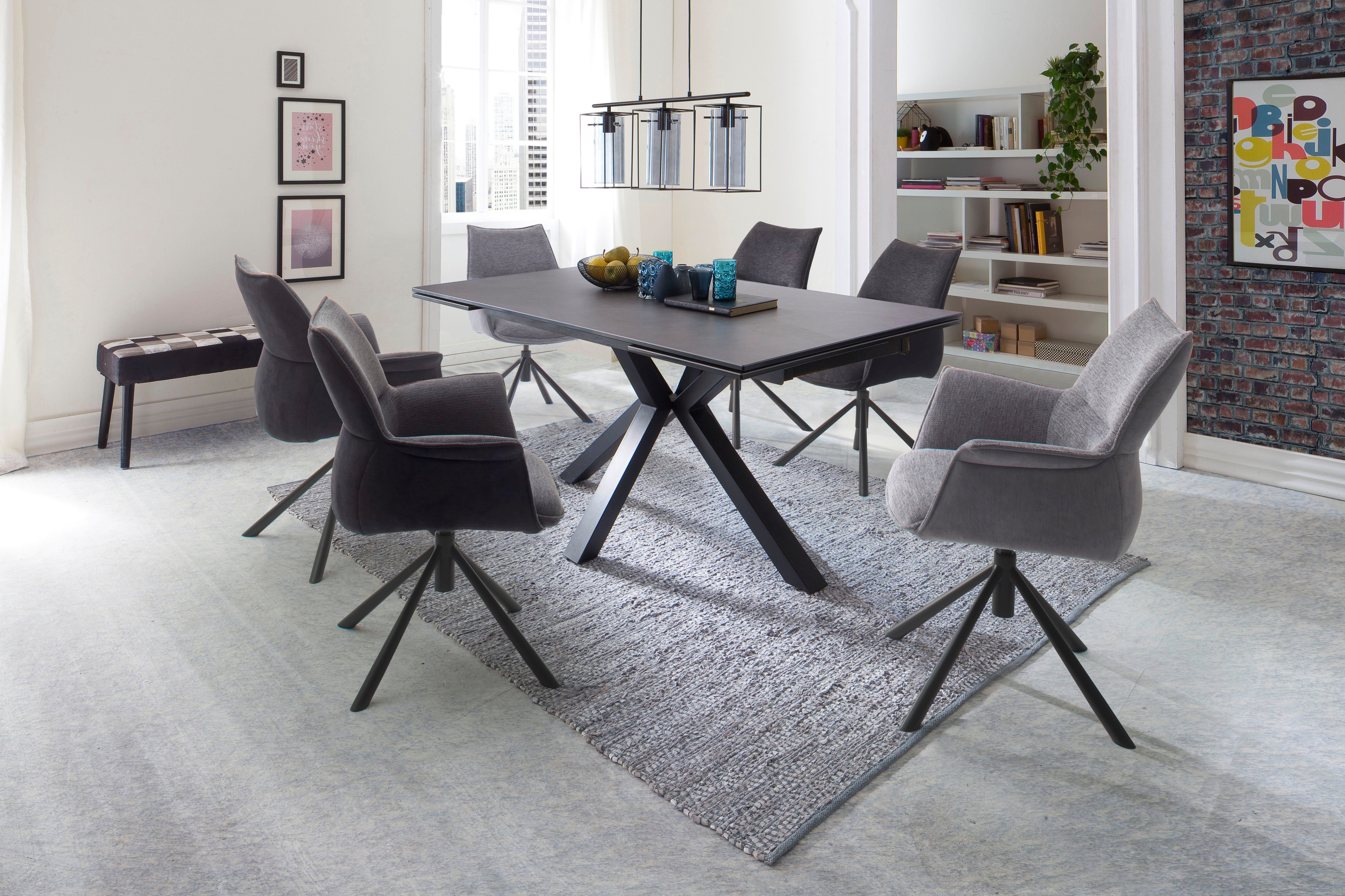 MCA furniture Eetkamerstoel Konya 2-delig set, 360° draaibaar, belastbaarheid 120 kg, zithoogte ca. 50 cm