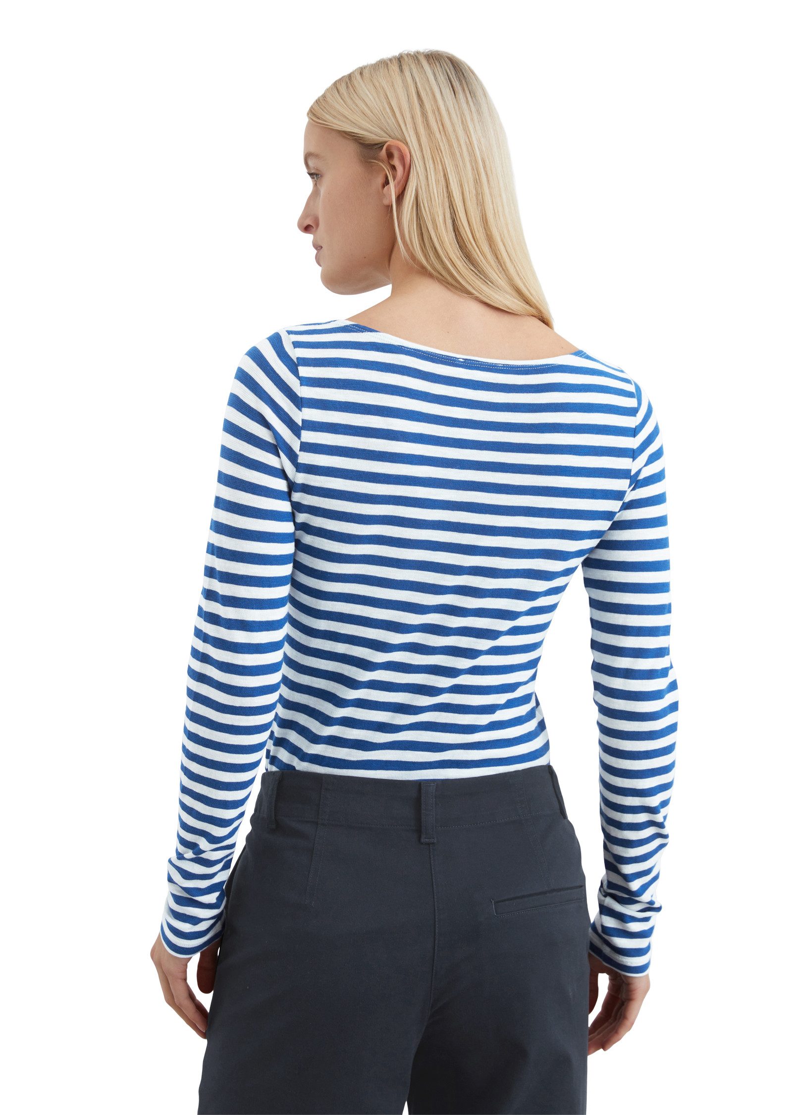 Marc O'Polo Shirt met lange mouwen met contrasterende logo-print op de borst