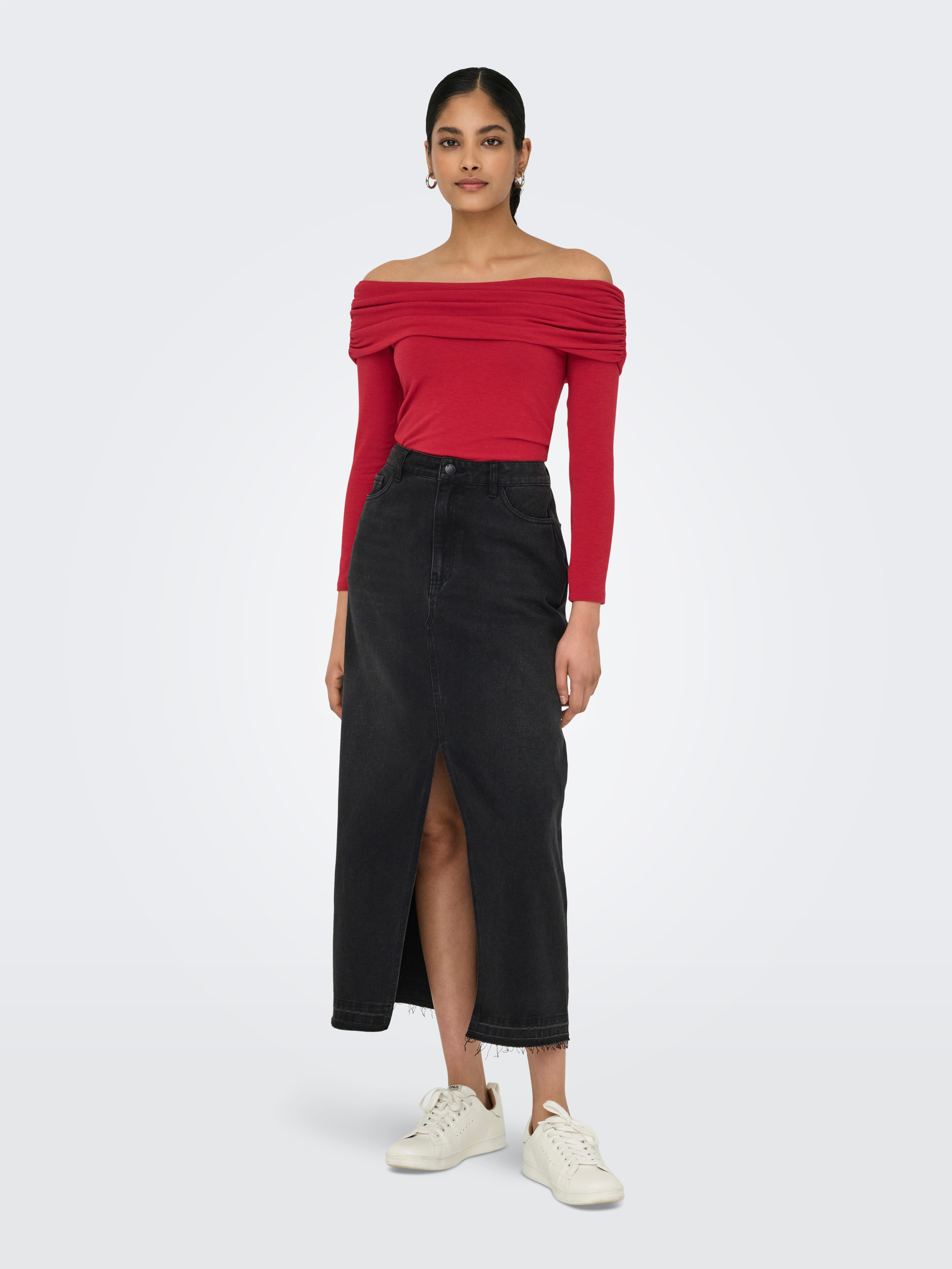 Only Shirt met lange mouwen ONLGLAMOUR L/S OFF SHOULDER TOP CC JRS