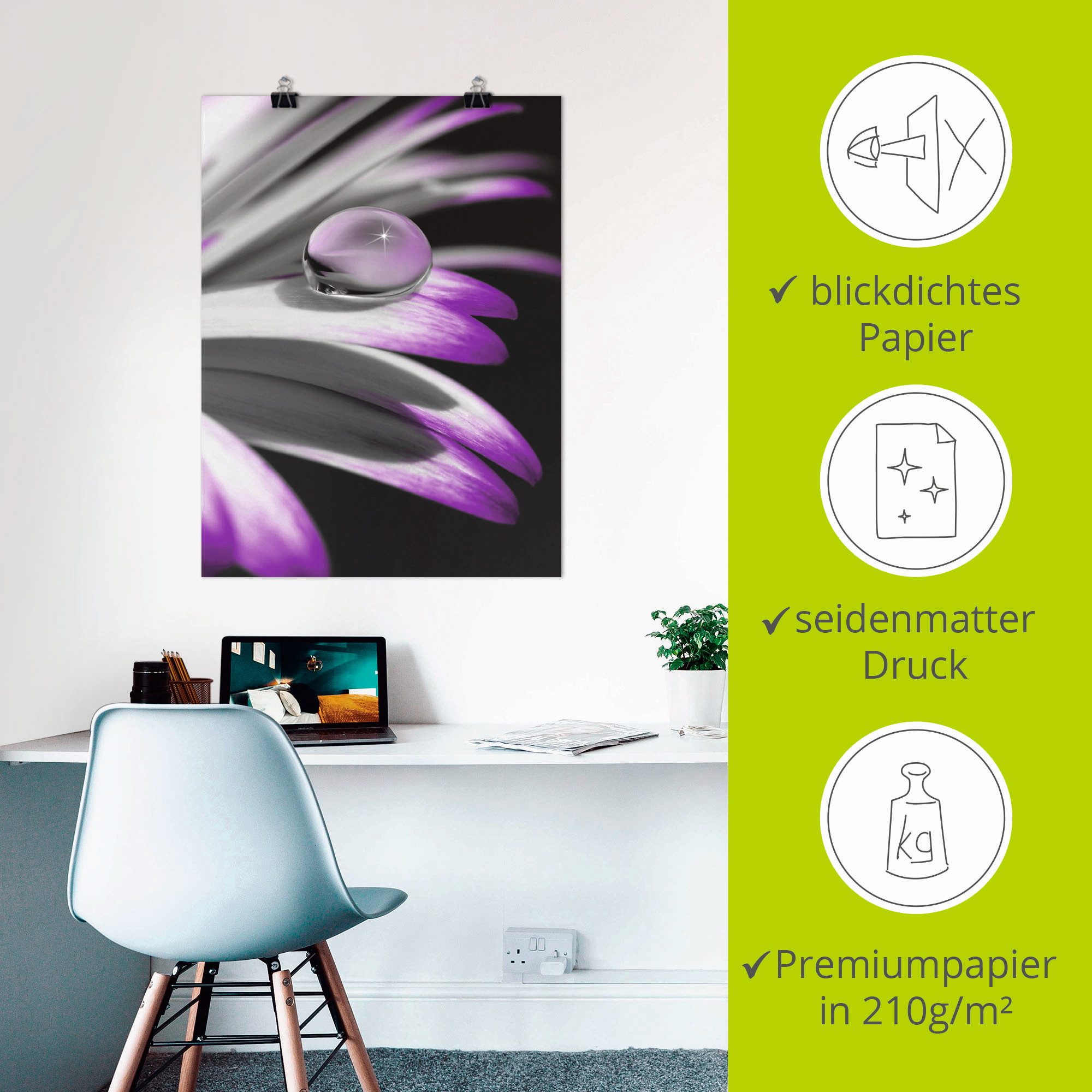 Artland Artprint Druppel als artprint op linnen, poster, muursticker in verschillende maten