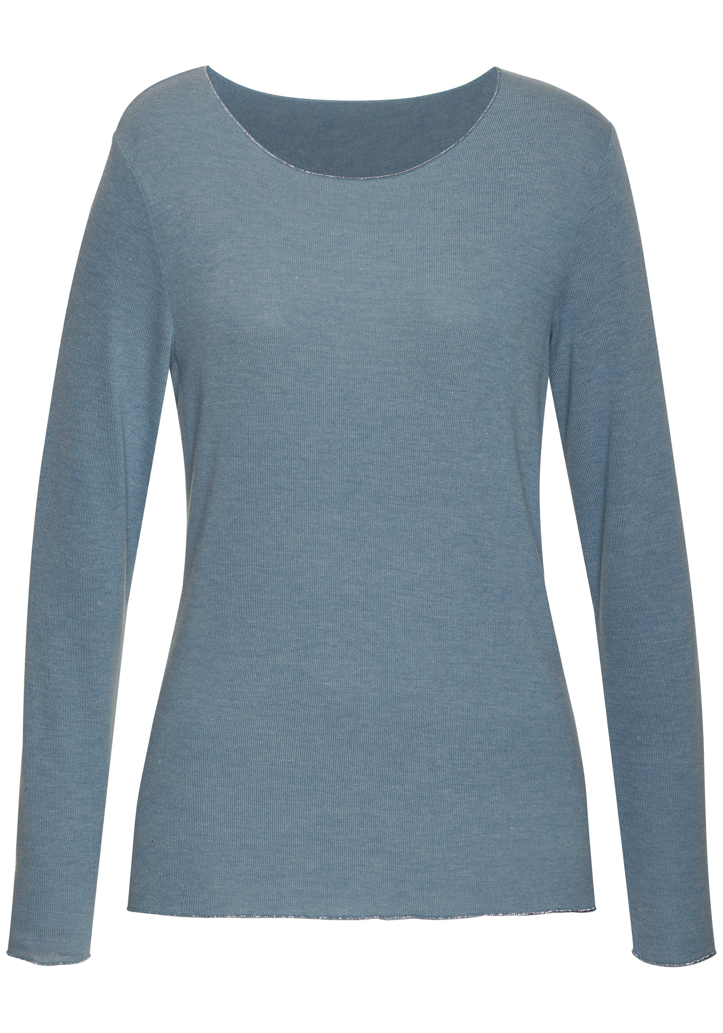 Lascana Shirt met lange mouwen Met fijne glinsterende afwerking