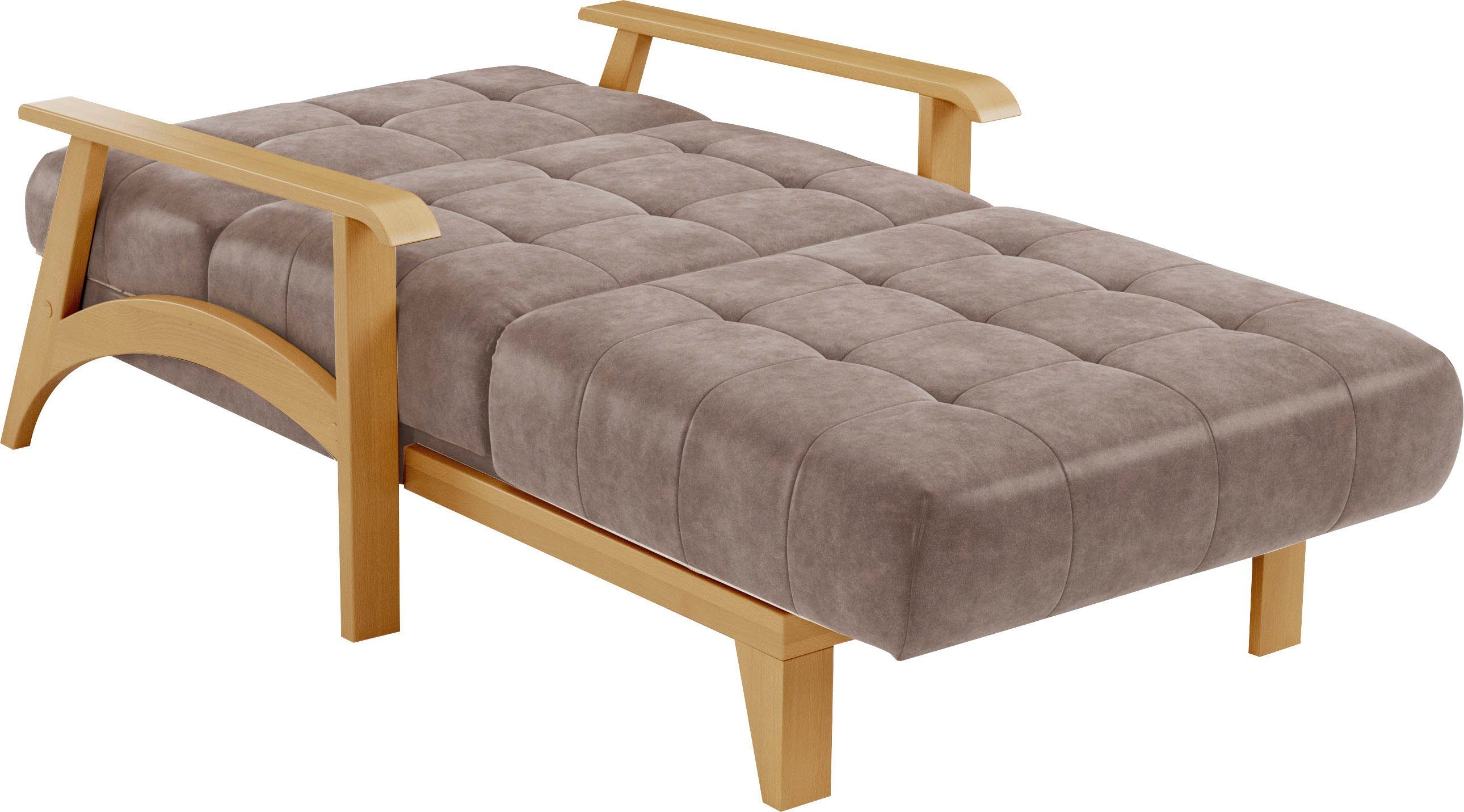 sit&more Récamier Billund Armleuningen van eikenkleurig beukenhout, verschillende bekledingen en kleuren