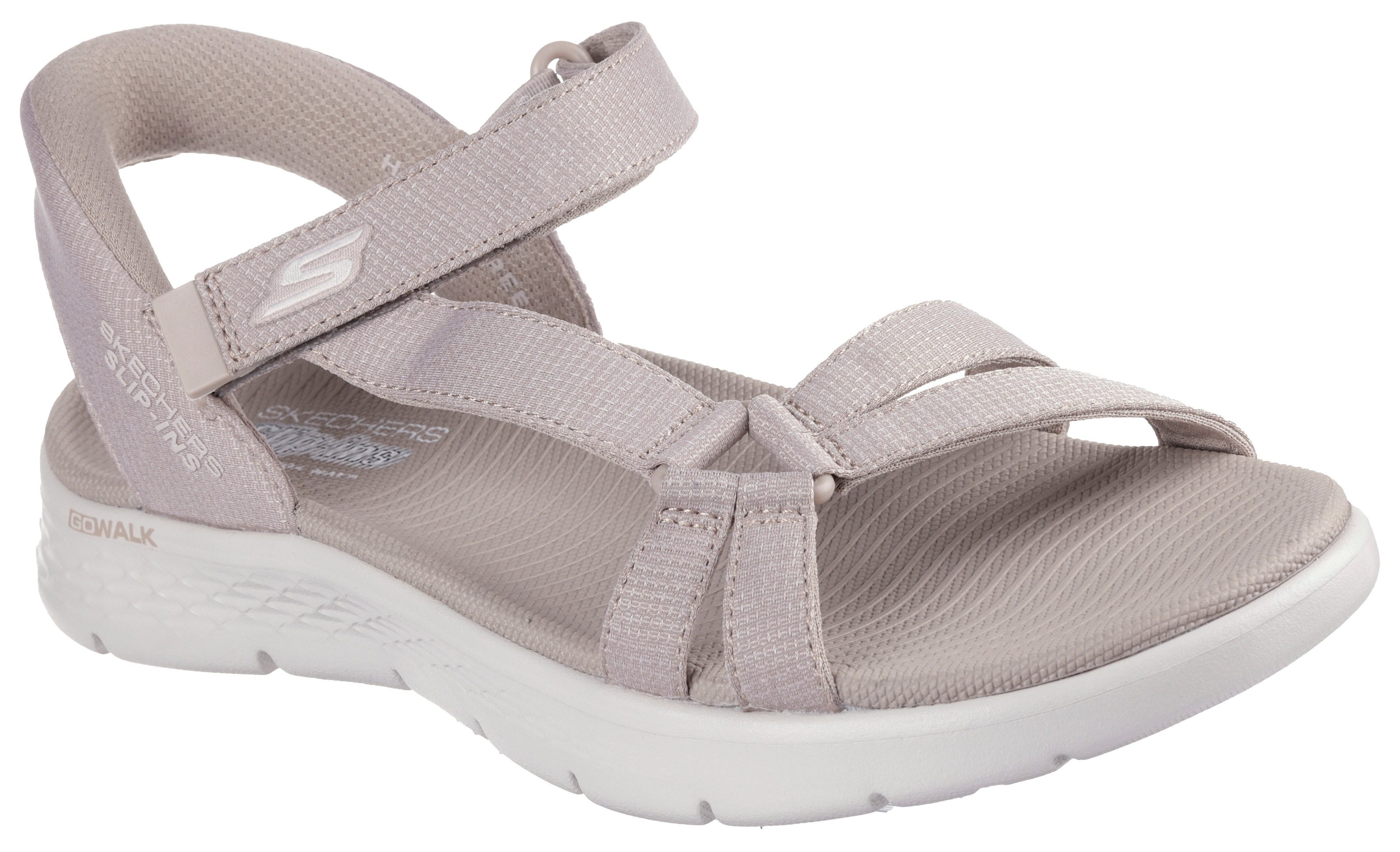 Skechers Sandalen GO WALK FLEX SANDAL-ILLUMINATE , sandalette, trekking sandaal met gogo mat voetbed dames sportieve sandalen maat 42 grijs