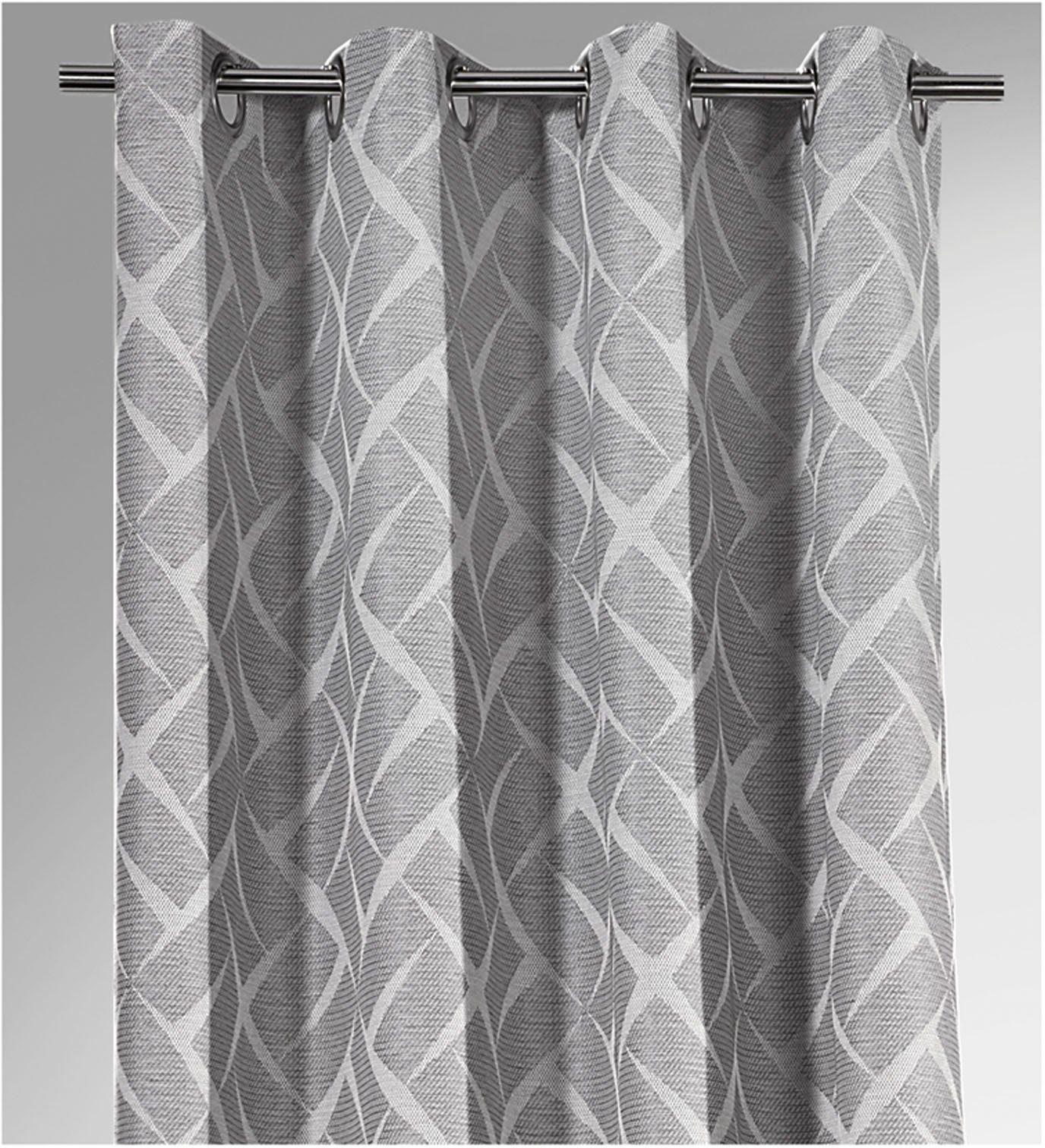 Weckbrodt Gordijn Jasper Jacquard, ogen, geweldige 3D-effect, ondoorzichtig, gordijn, store (1 stuk)