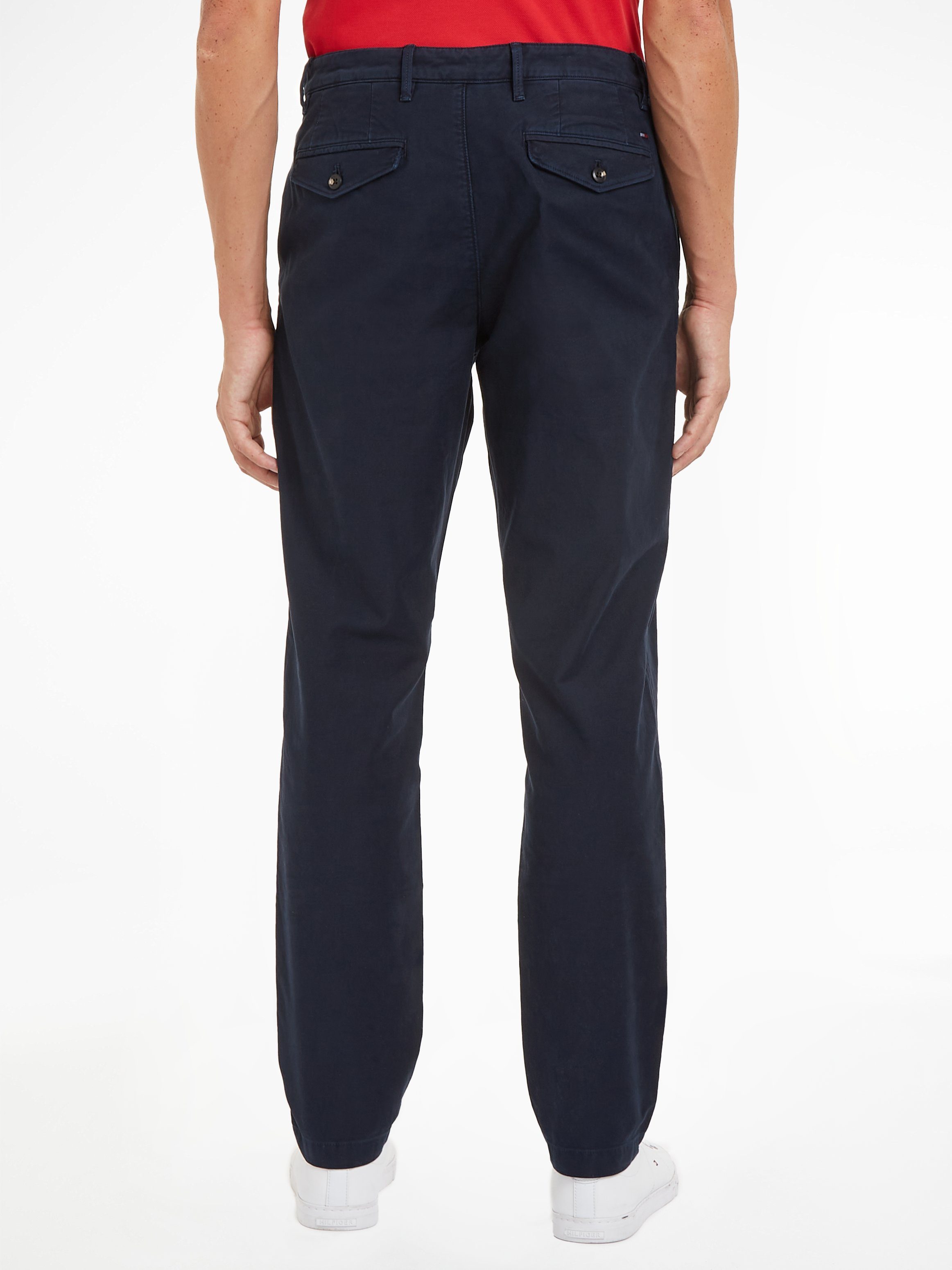 Tommy Hilfiger Chino CHELSEA GABARDINE GMD met logo borduursel op de achterzak