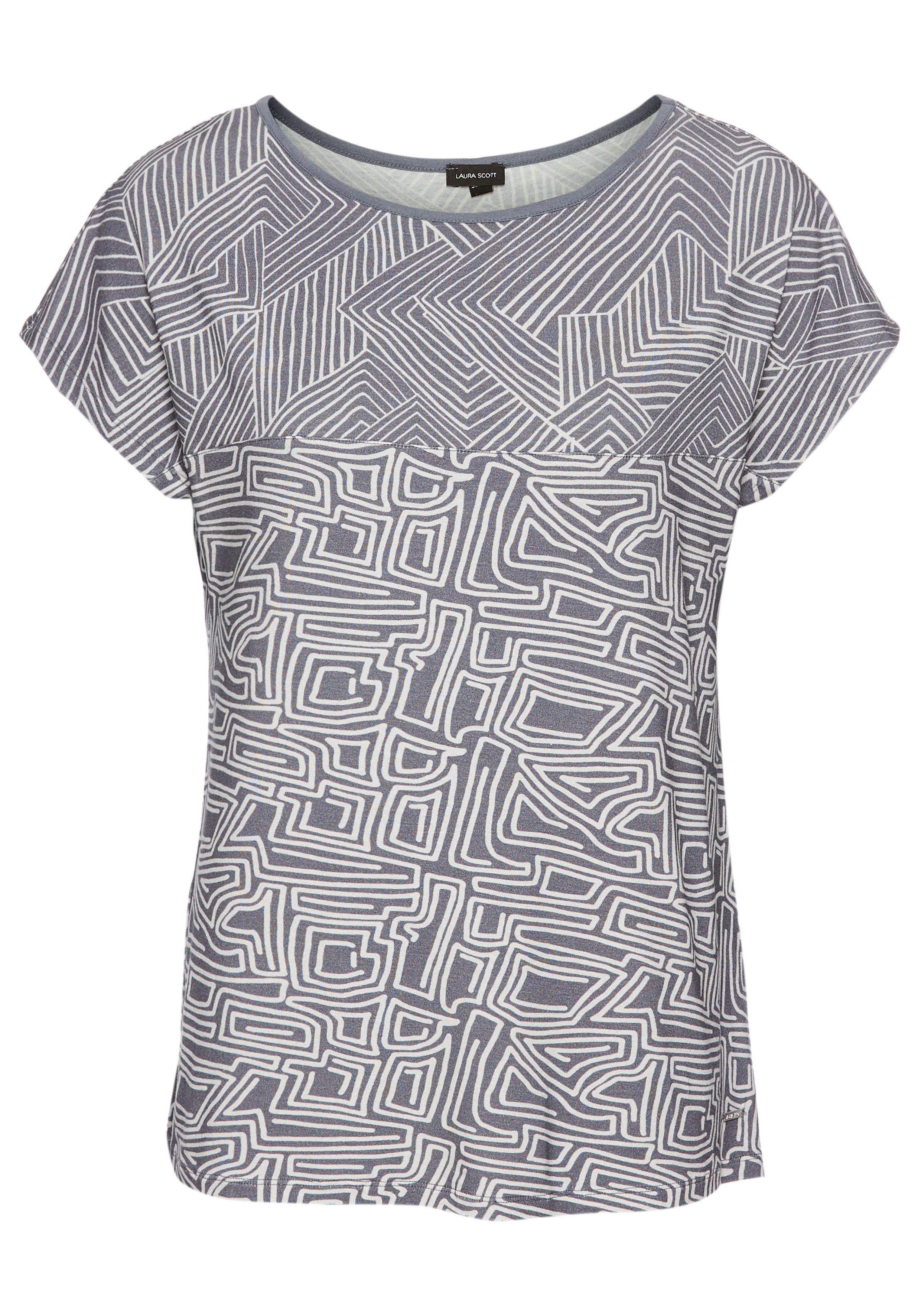 Laura Scott T-shirt met stijlvolle mix van patronen in grafisch ontwerp - nieuwe collectie