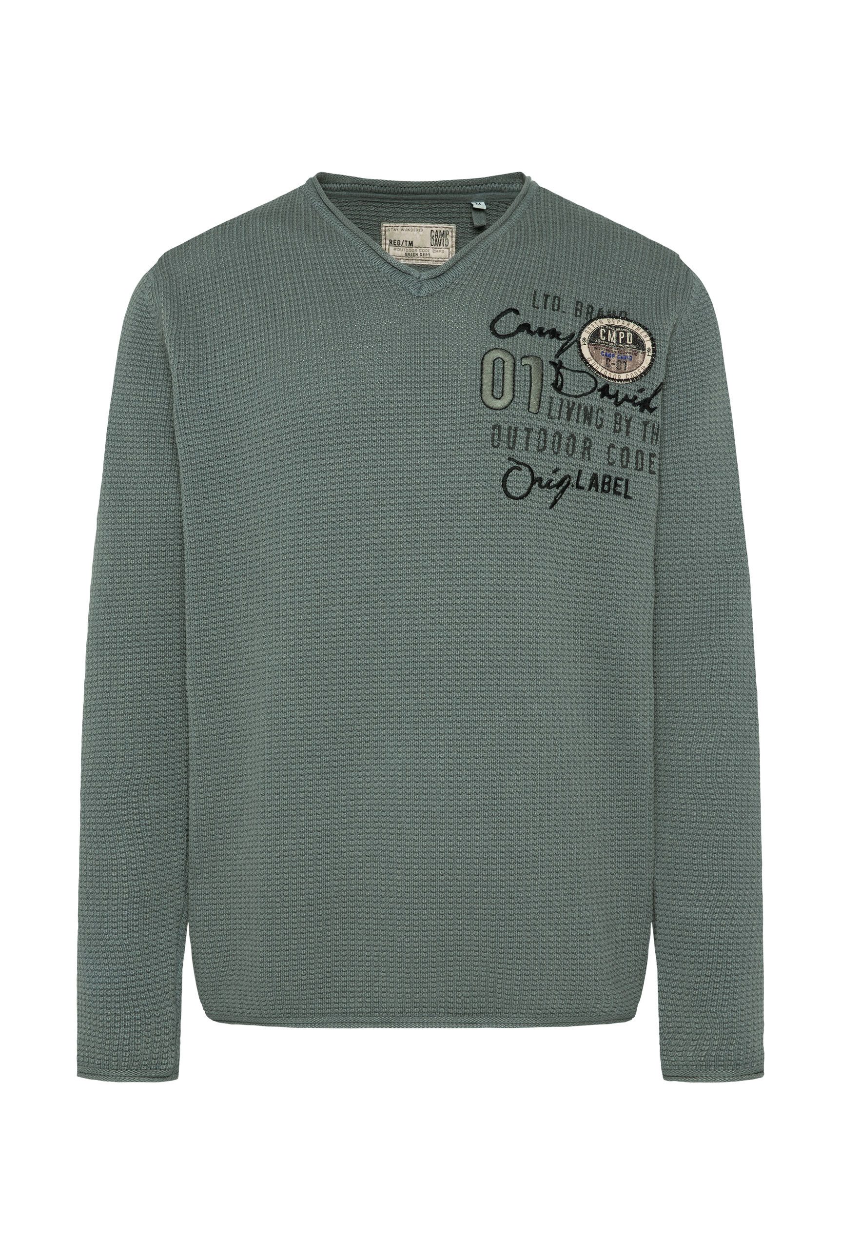 CAMP DAVID Gebreide trui met logoprint