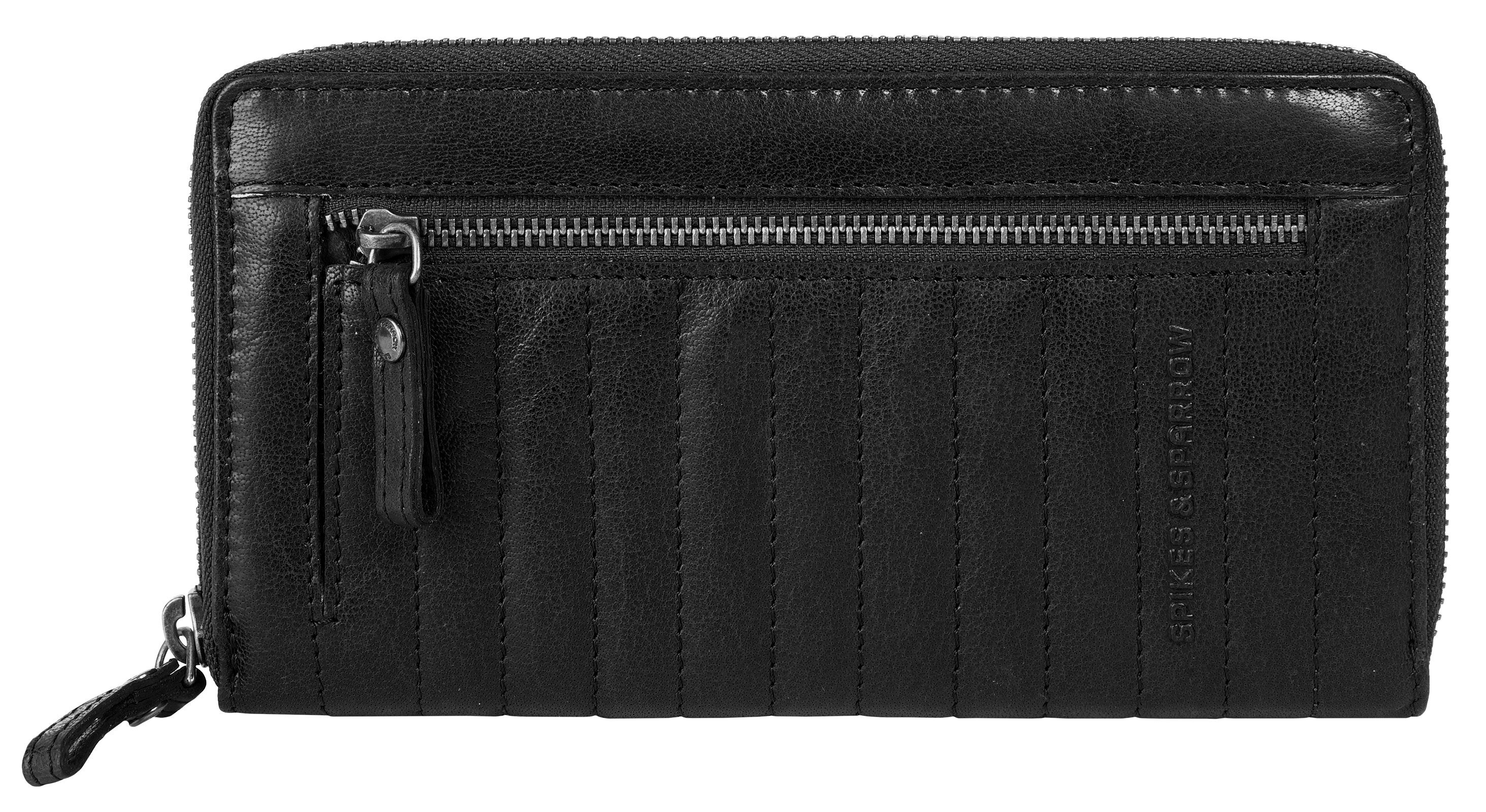 Spikes & Sparrow Fay Ziparound Wallet black Dames portemonnee