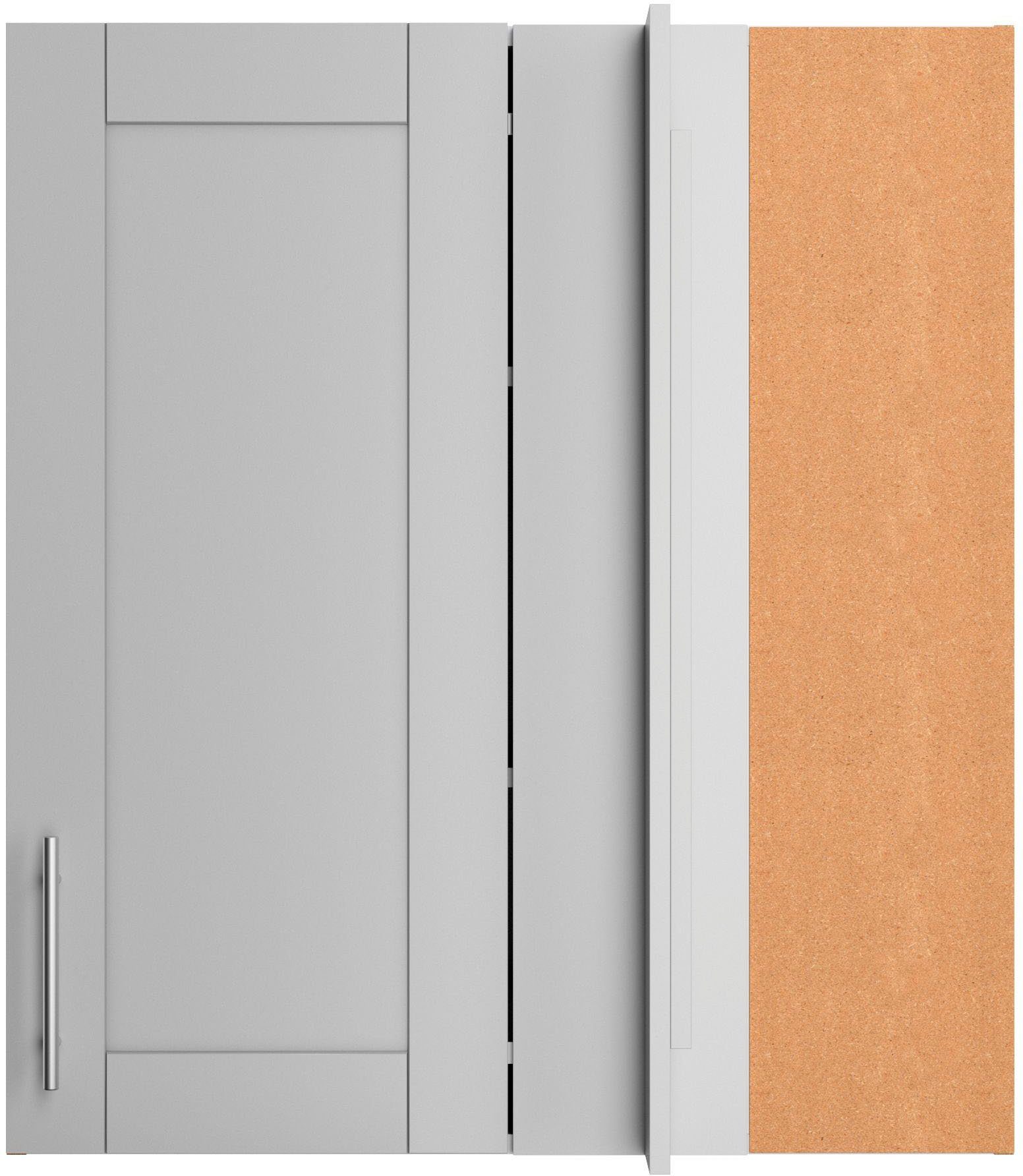 OPTIFIT Hangend hoekkastje Ahus Breedte 80 x 45 cm hangkasten grijs