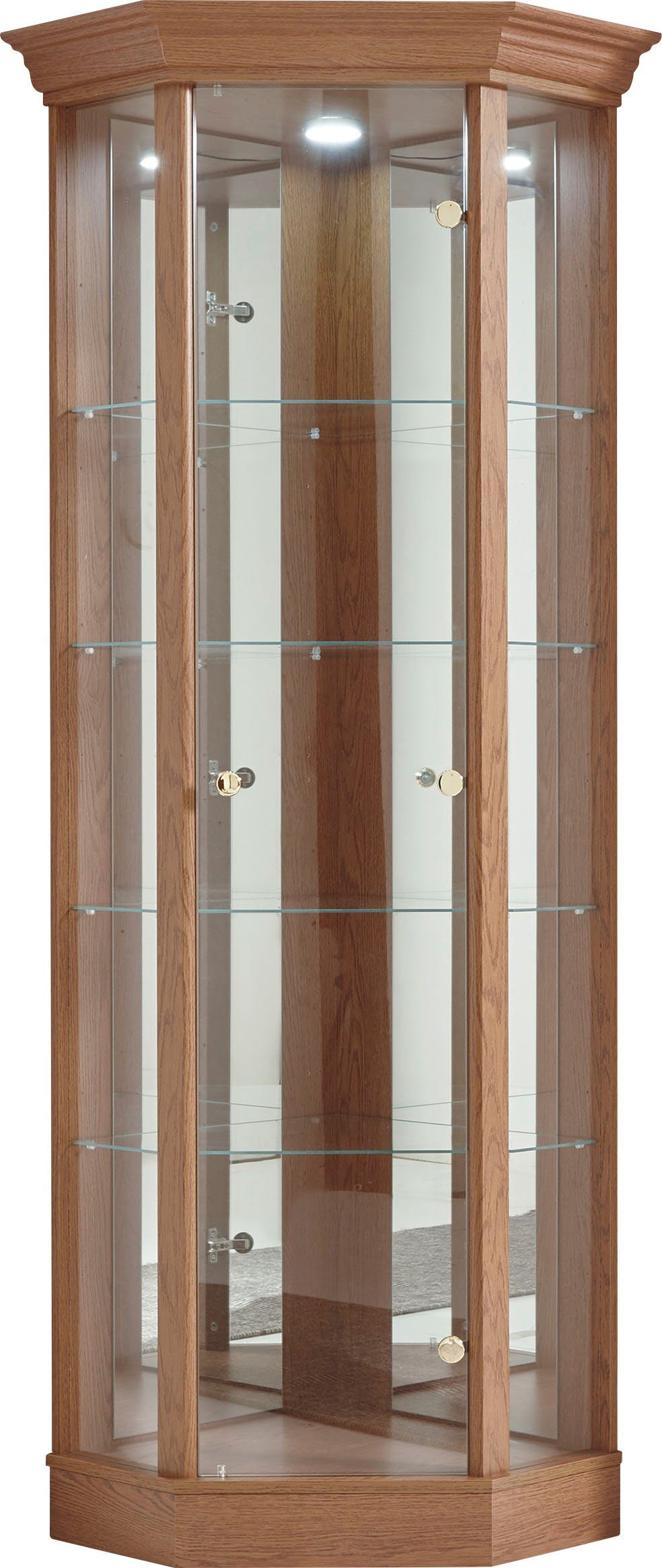 fif möbel Vitrinekast TRIO Hoekvitrine/Glasvitrine 1x Glazen deur, perfect voor verzamelaars, verzamelvitrine