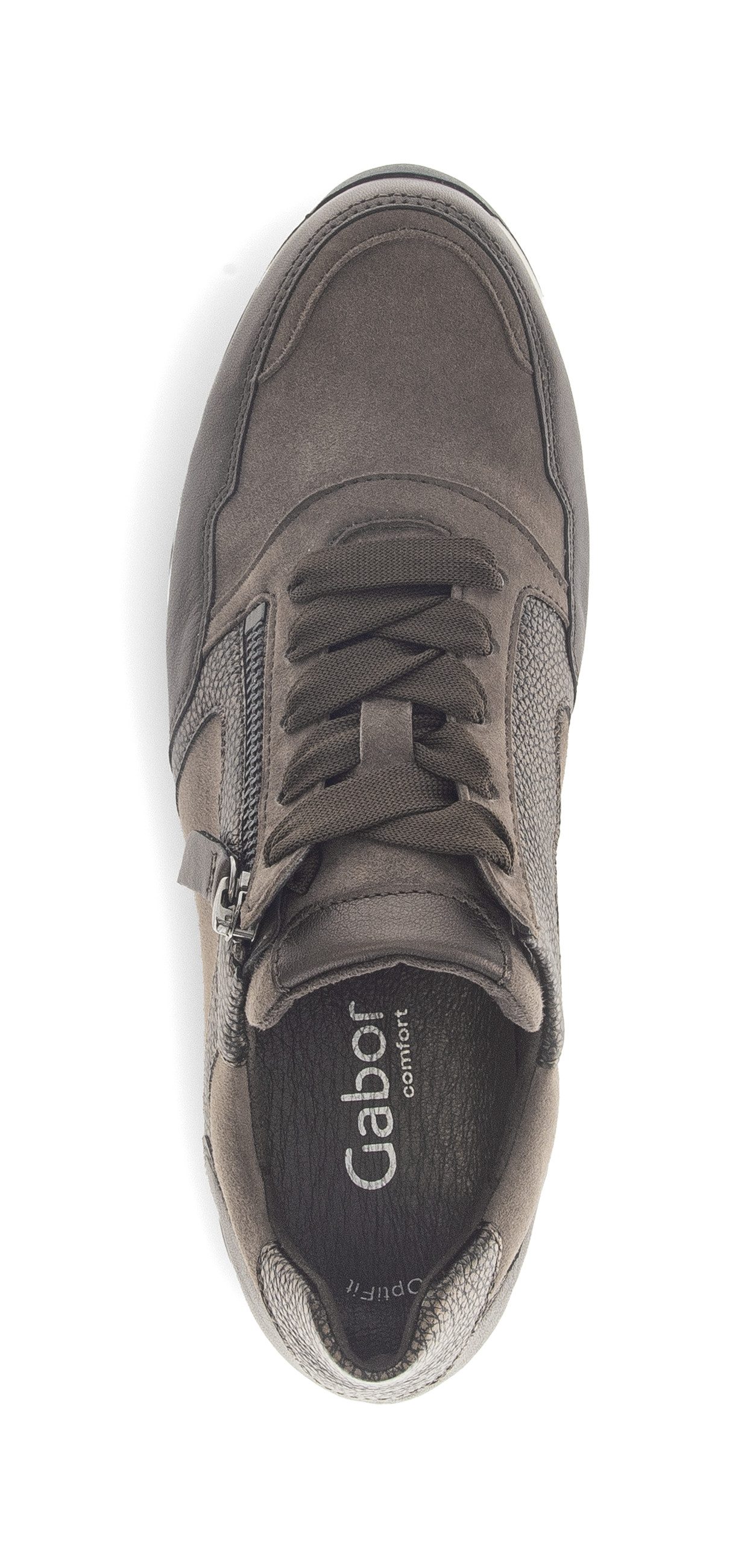 Gabor Sneakers met sleehak Turijn , vrijetijdsschoen, halfschoen, veterschoen met comfortbreedte h (=zeer breed)
