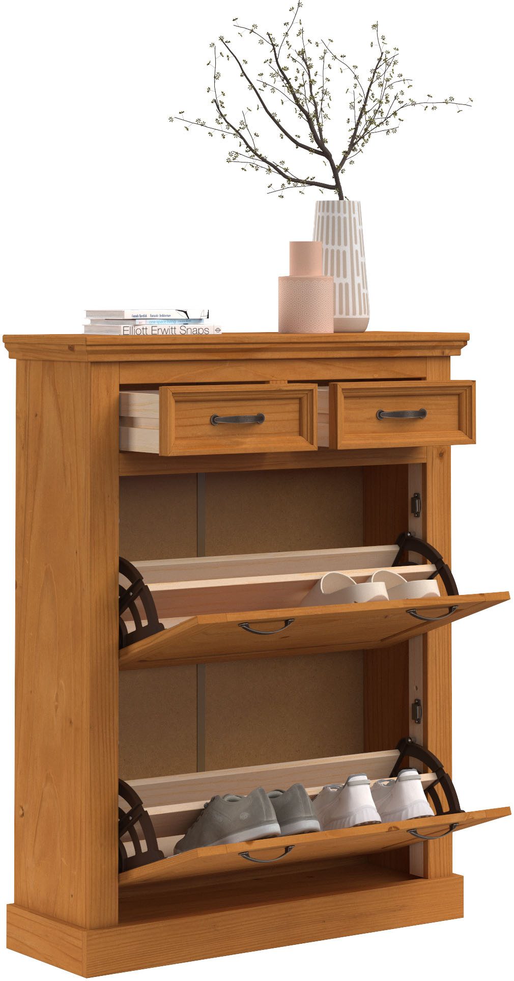 Home affaire Schoenenkast Selma met 2 kleppen en 2 lades, breedte 90 cm