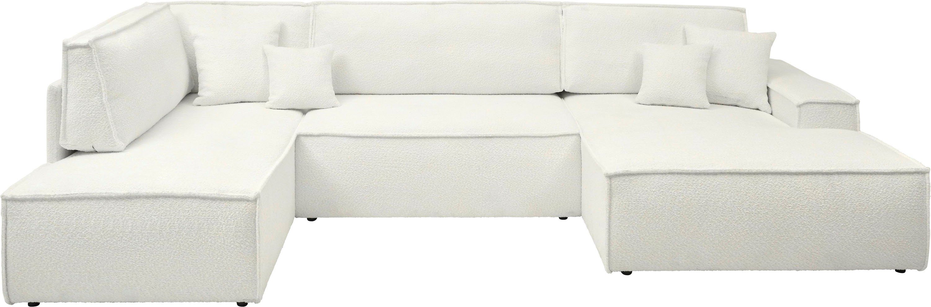 andas Zithoek FINNLEY U-model XXL 329 cm, bedbank, slaapfunctie m. bedkist