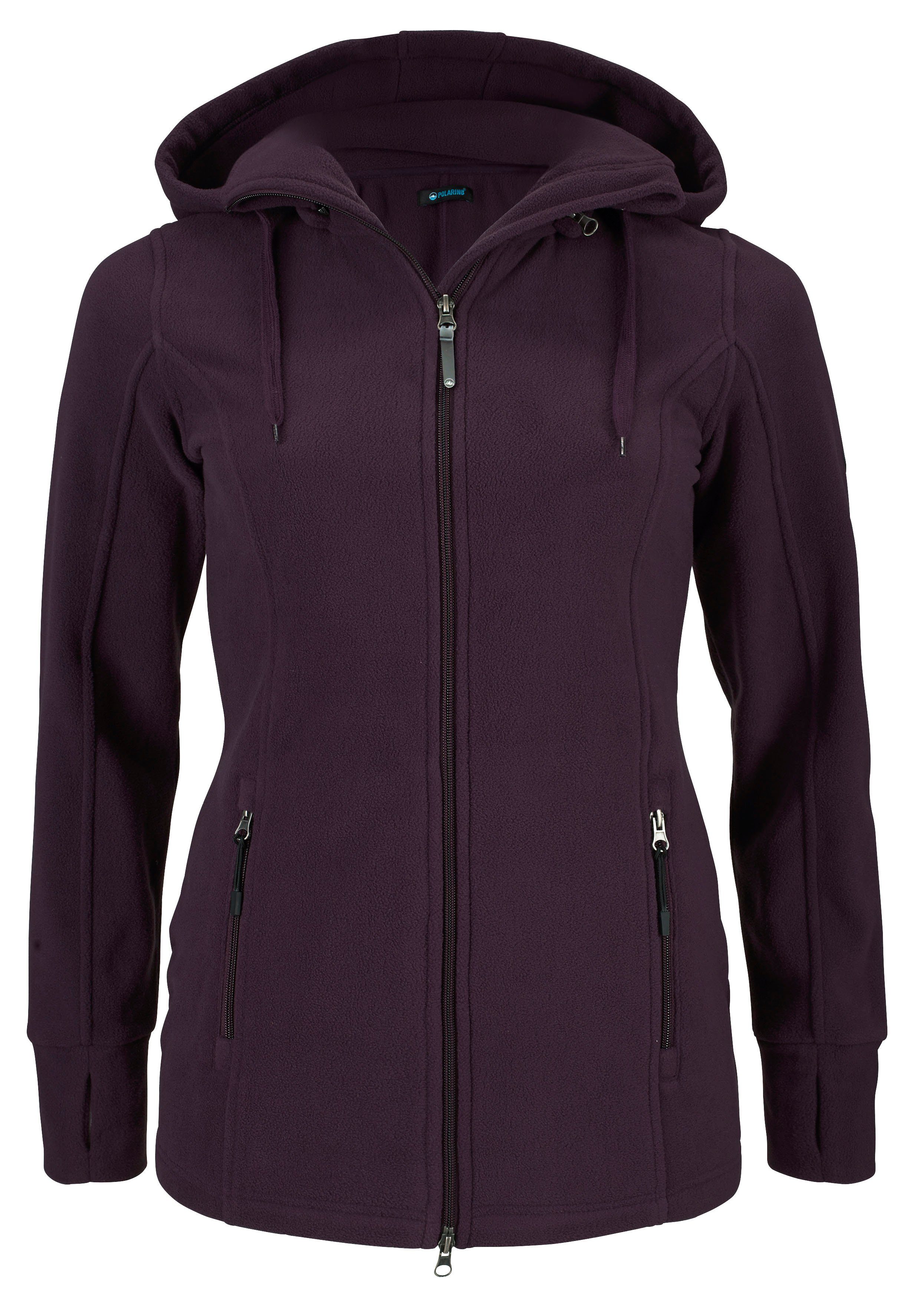 Polarino Fleecejack voor koude dagen, van fleece, sportieve stijl, ademend