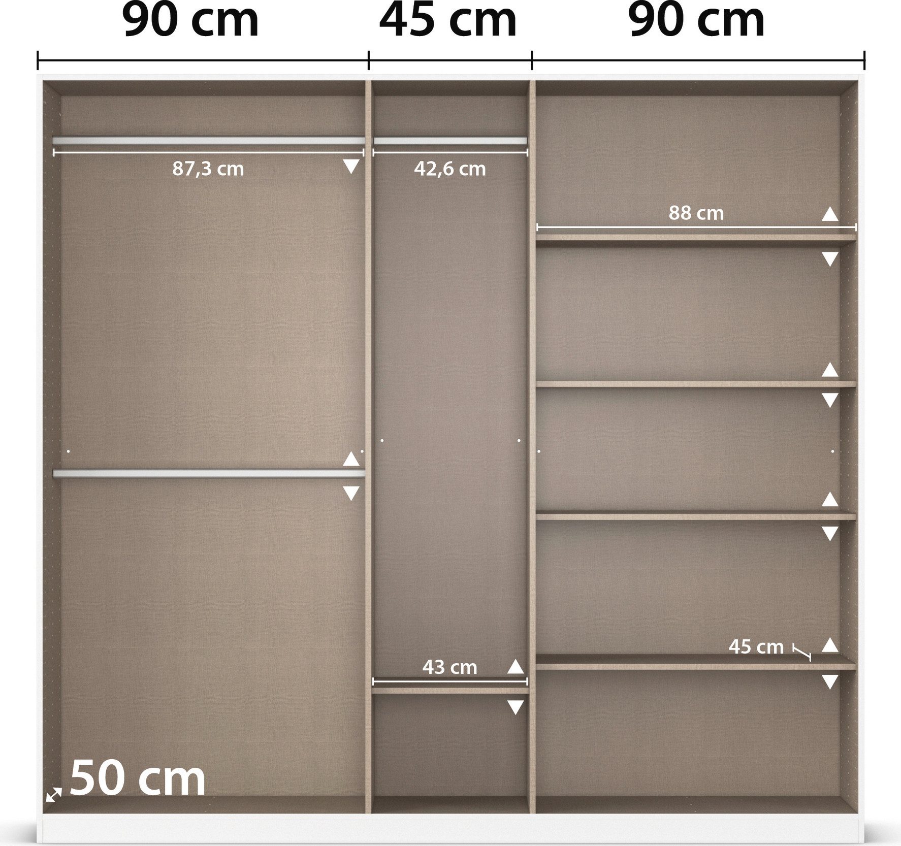 rauch Draaideurkast Kledingkast kast garderobe AGORDO met decor- of hoogglansfront doordachte binnenuitrusting, in 6 breedtes en 2 hoogtes made in germany
