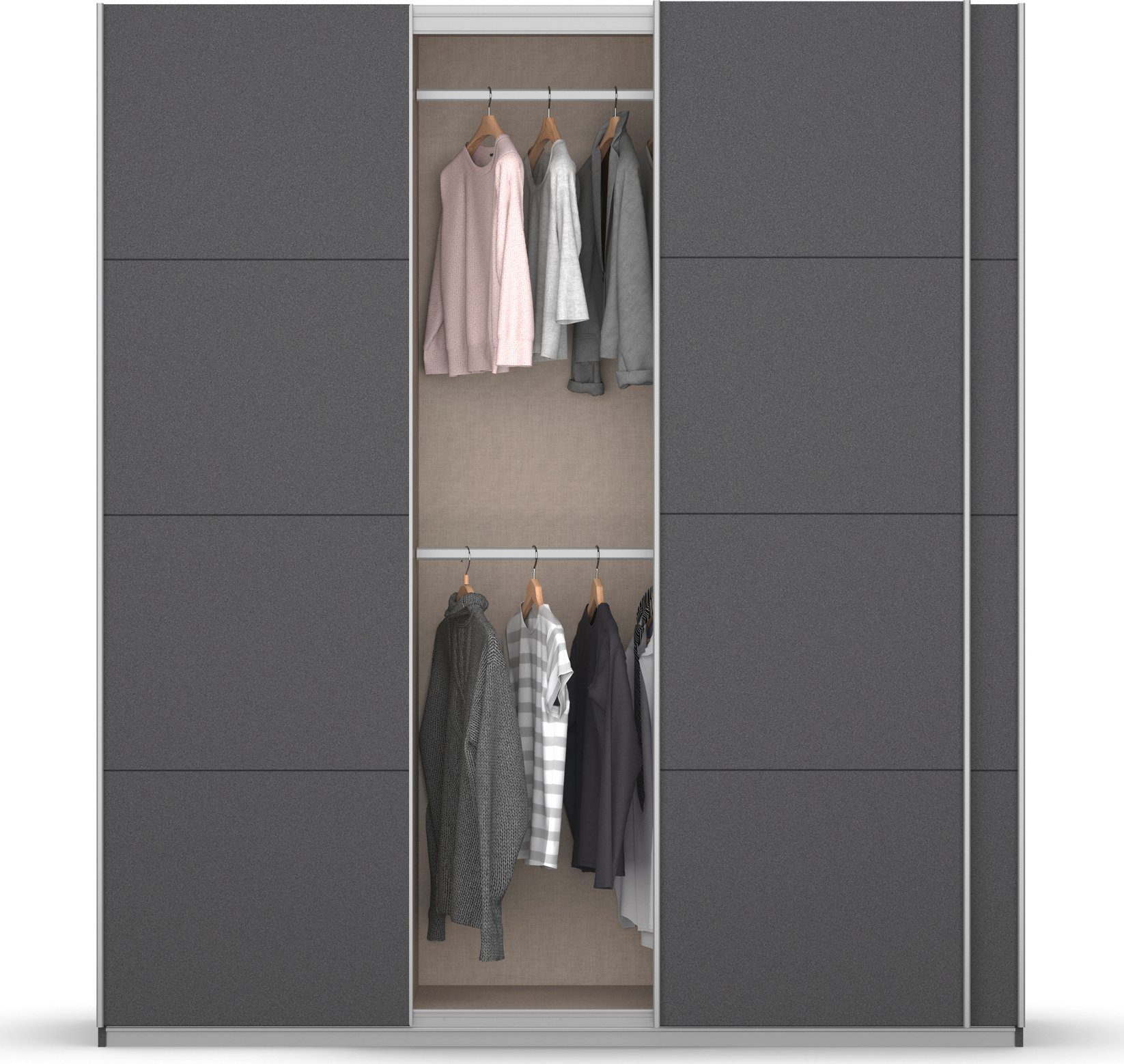 rauch Zweefdeurkast Kledingkast kast garderobe KOLUNA met hoogwaardige glasfront