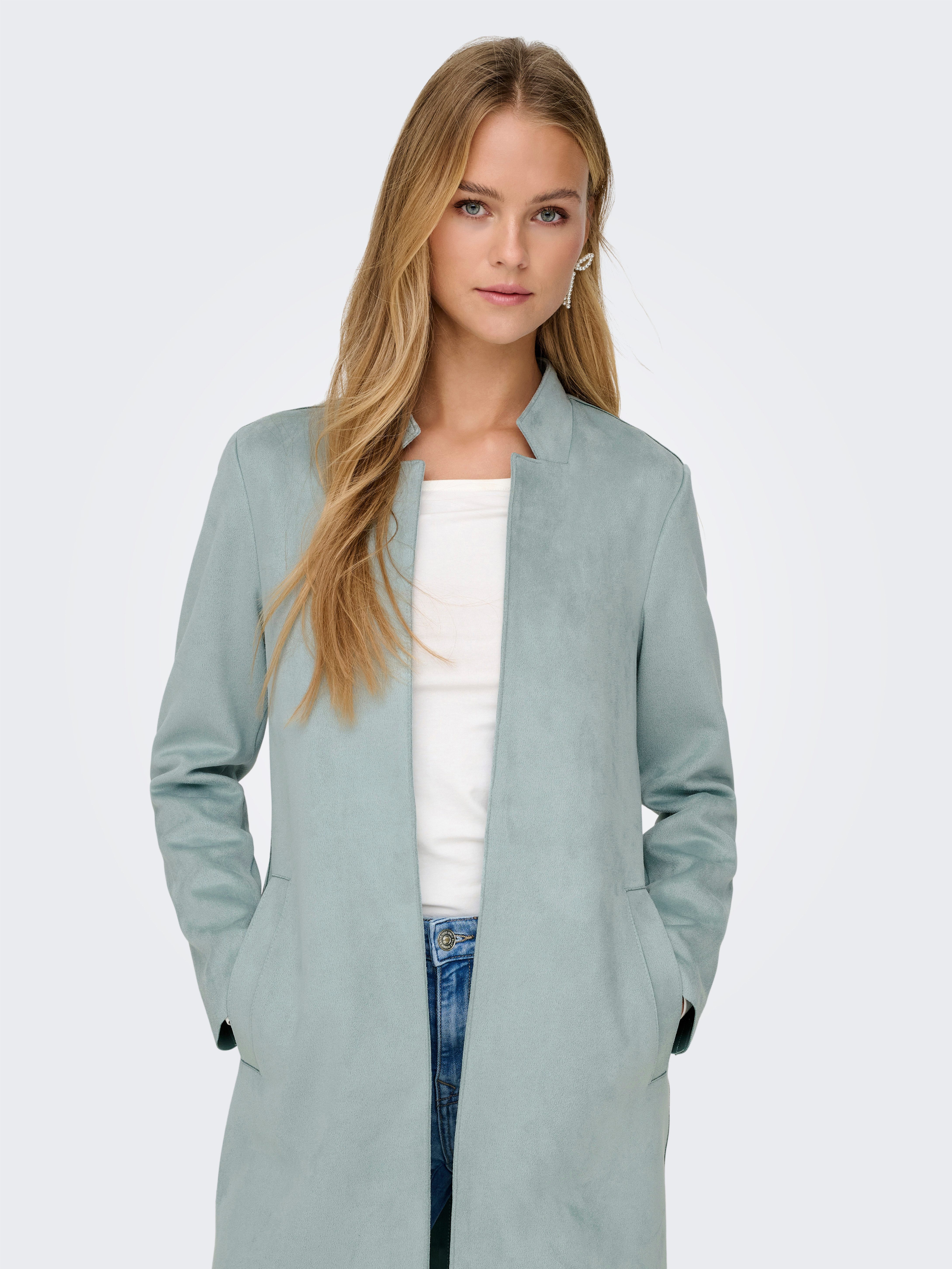Only Korte jas ONLSOHO FAUX SUEDE COATIGAN CC OTW dames mantels maat M (38) grijs