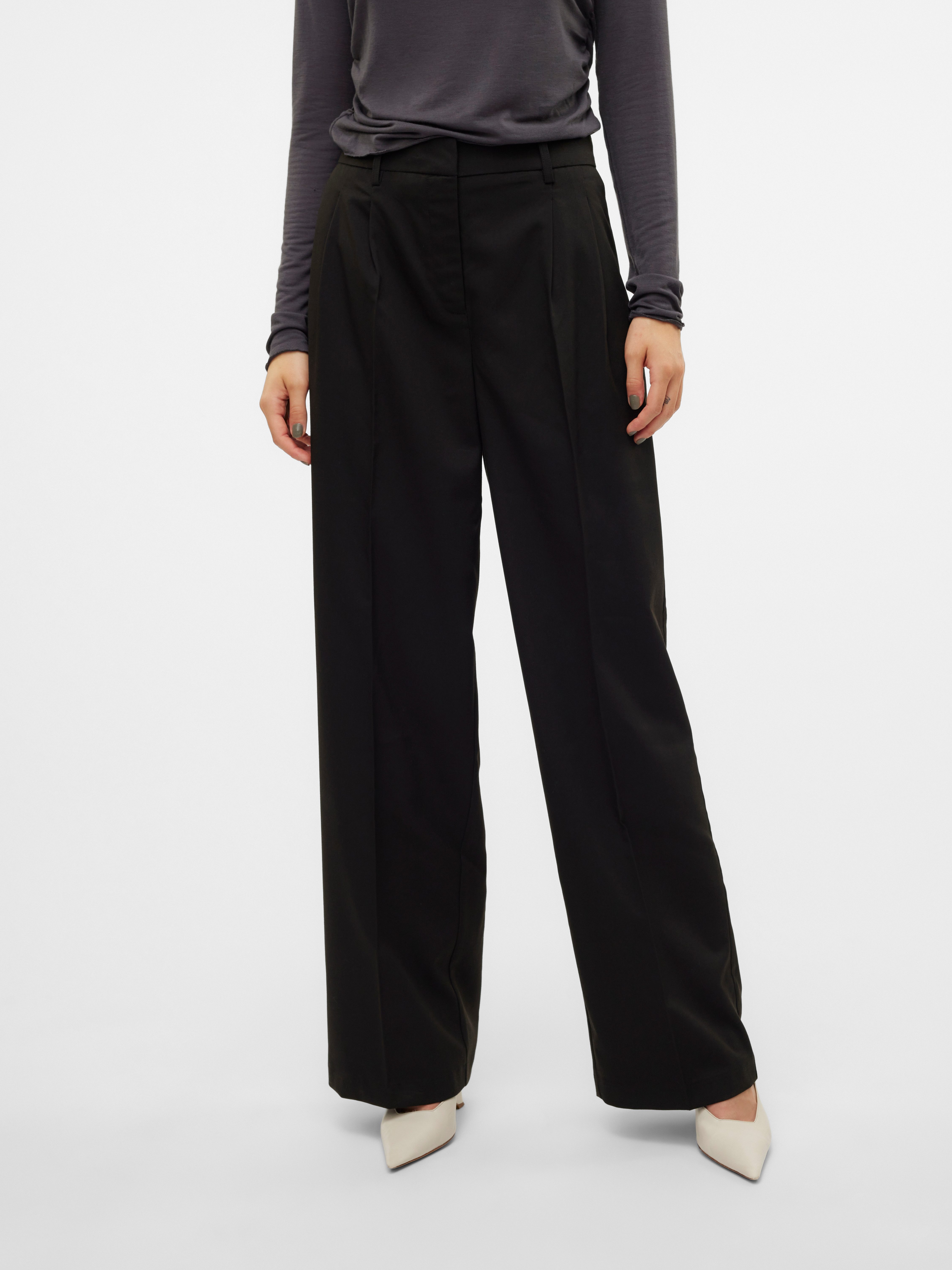 Vero Moda Loose fit stoffen broek met bandplooien model 'NILA'