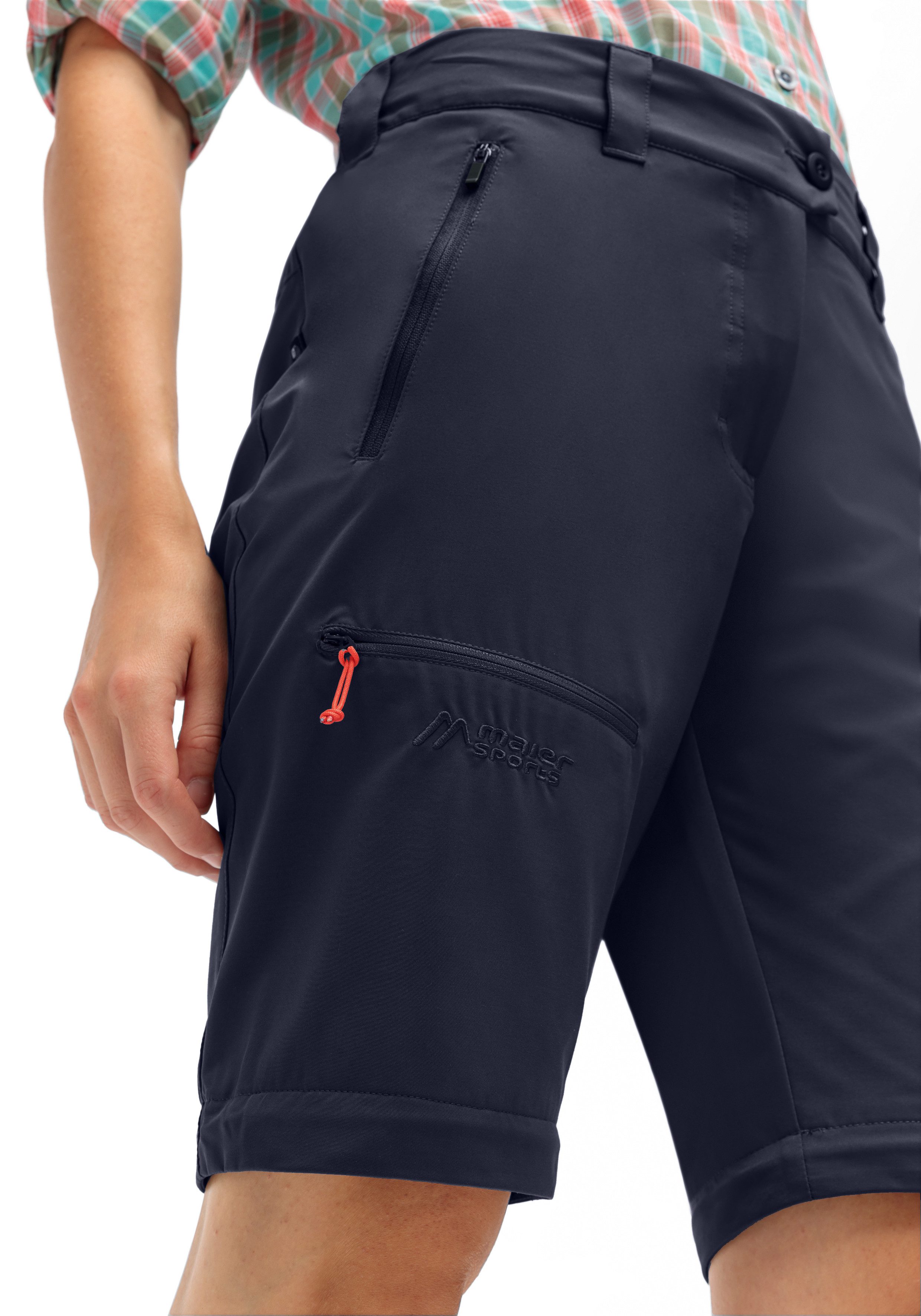 Maier Sports Outdoorbroek Nata Zip Loop Dames wandelbroek, zip-off functionele broek, 3 zakken, regular fit