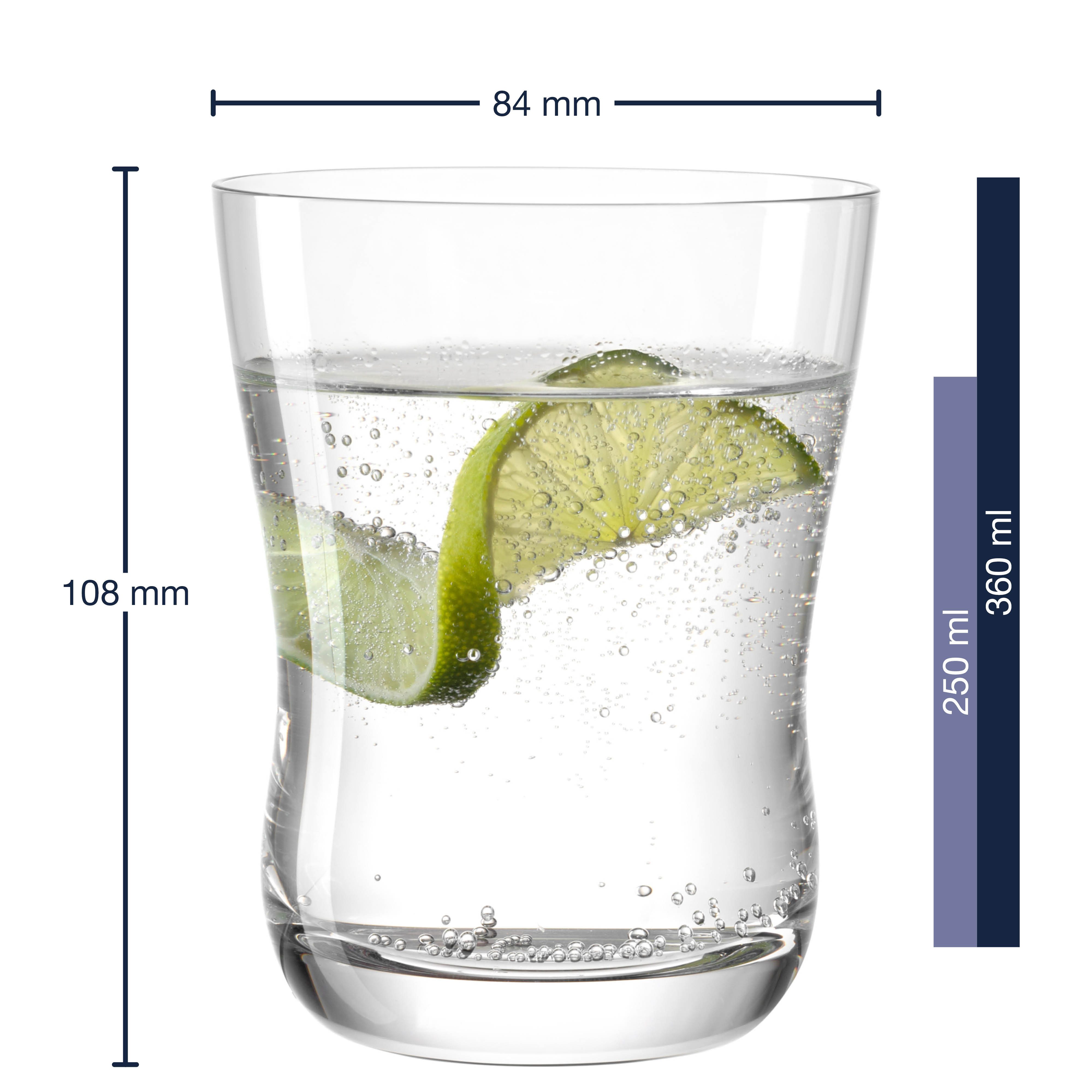 LEONARDO Glazenset Drinkglas-set VITA, 360 ml, 6-delig set (set, 6-delig)