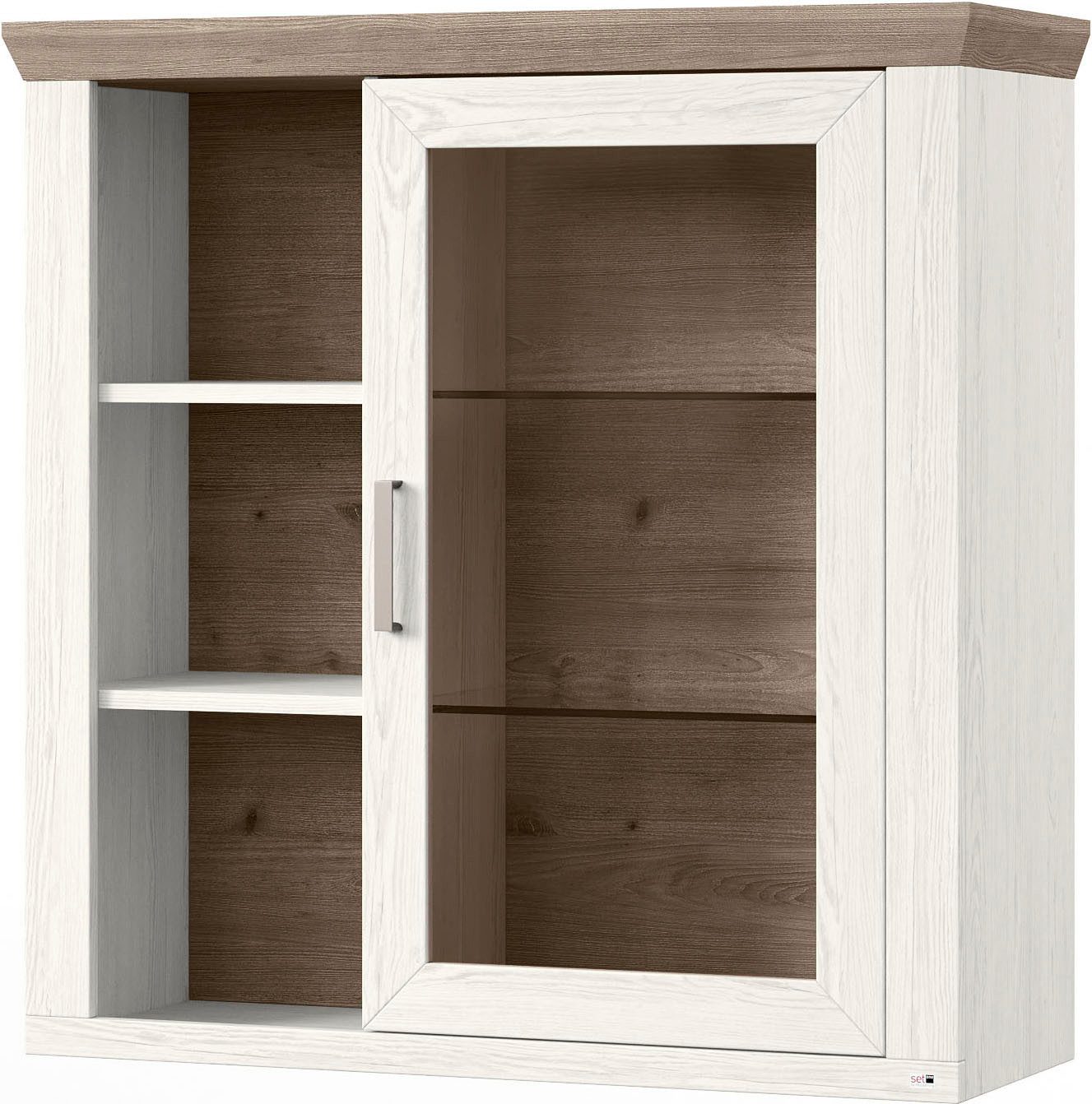 set one by Musterring Hangkast York Type 21, met Glazendeur, open vakken, verlichting optioneel, B 105 cm