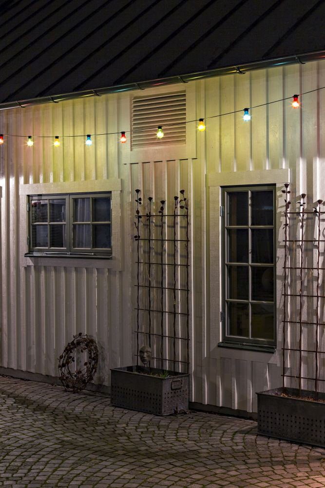 KONSTSMIDE Led-lichtsnoer kleurig, 10 gekleurde lampen / 80 warmwitte diodes