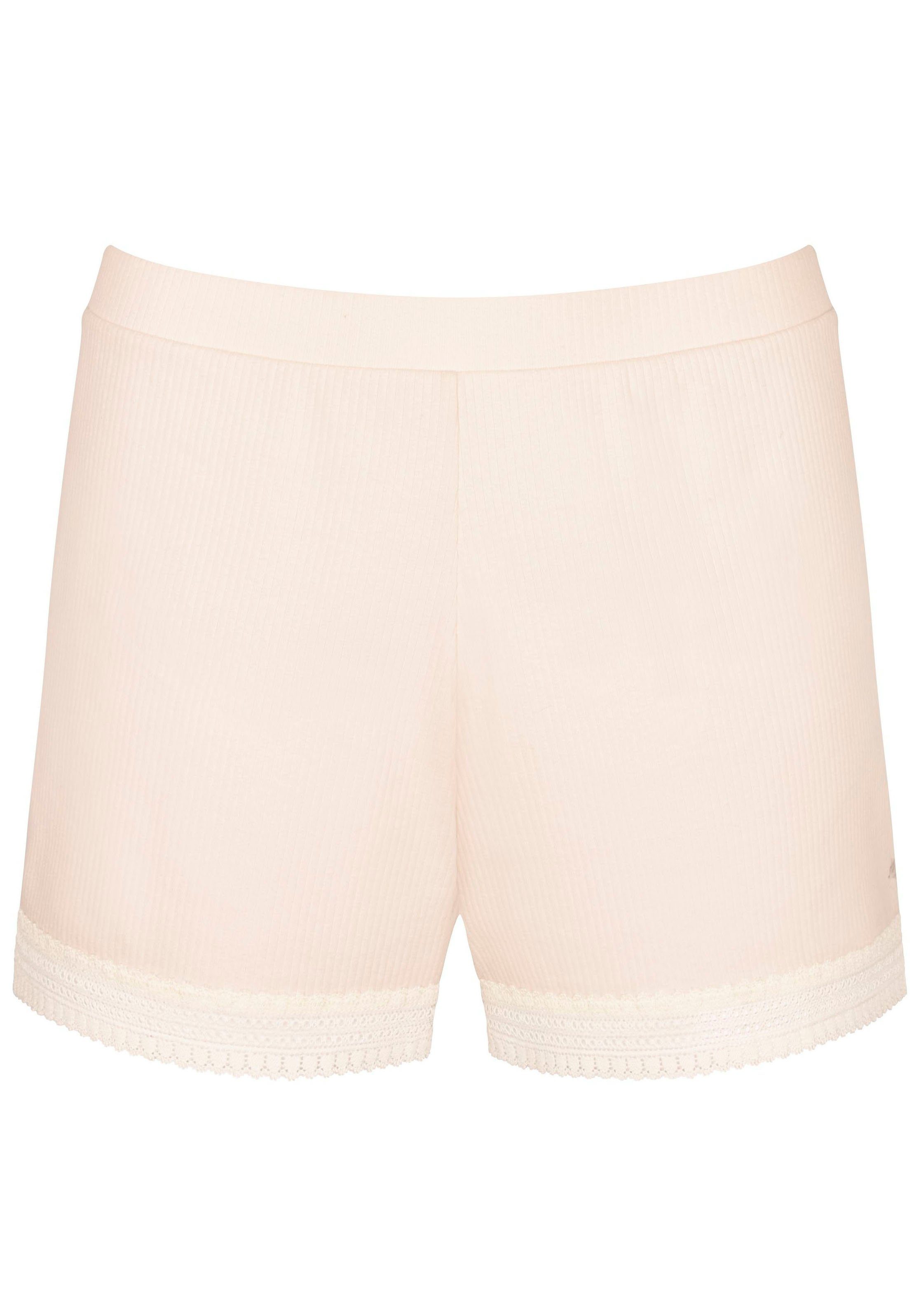 Sloggi Relaxshorts GO Ribbed Short zachte ribstof met kantafwerking