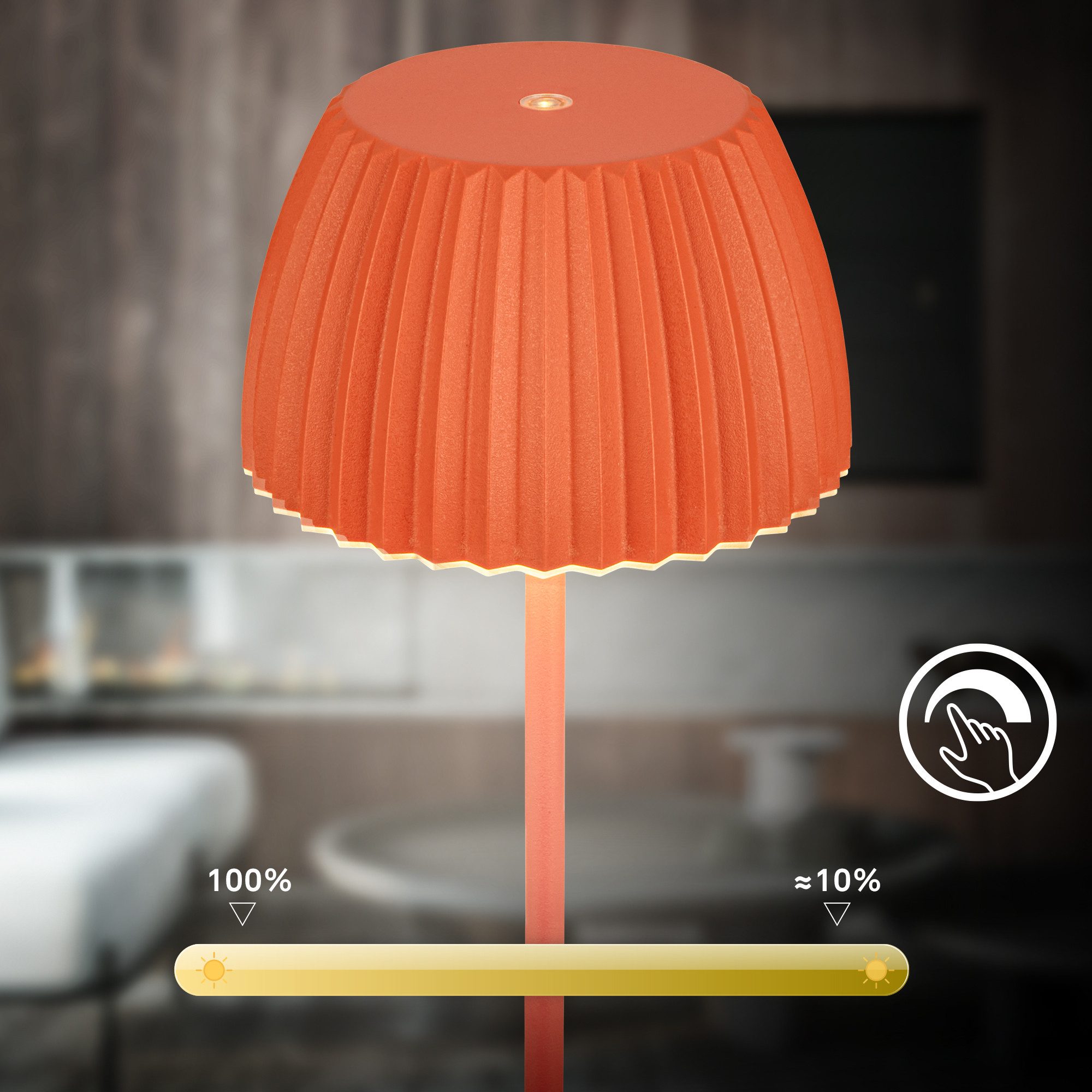Briloner Leuchten Led-tafellamp Accu LED tafellamp, oranje