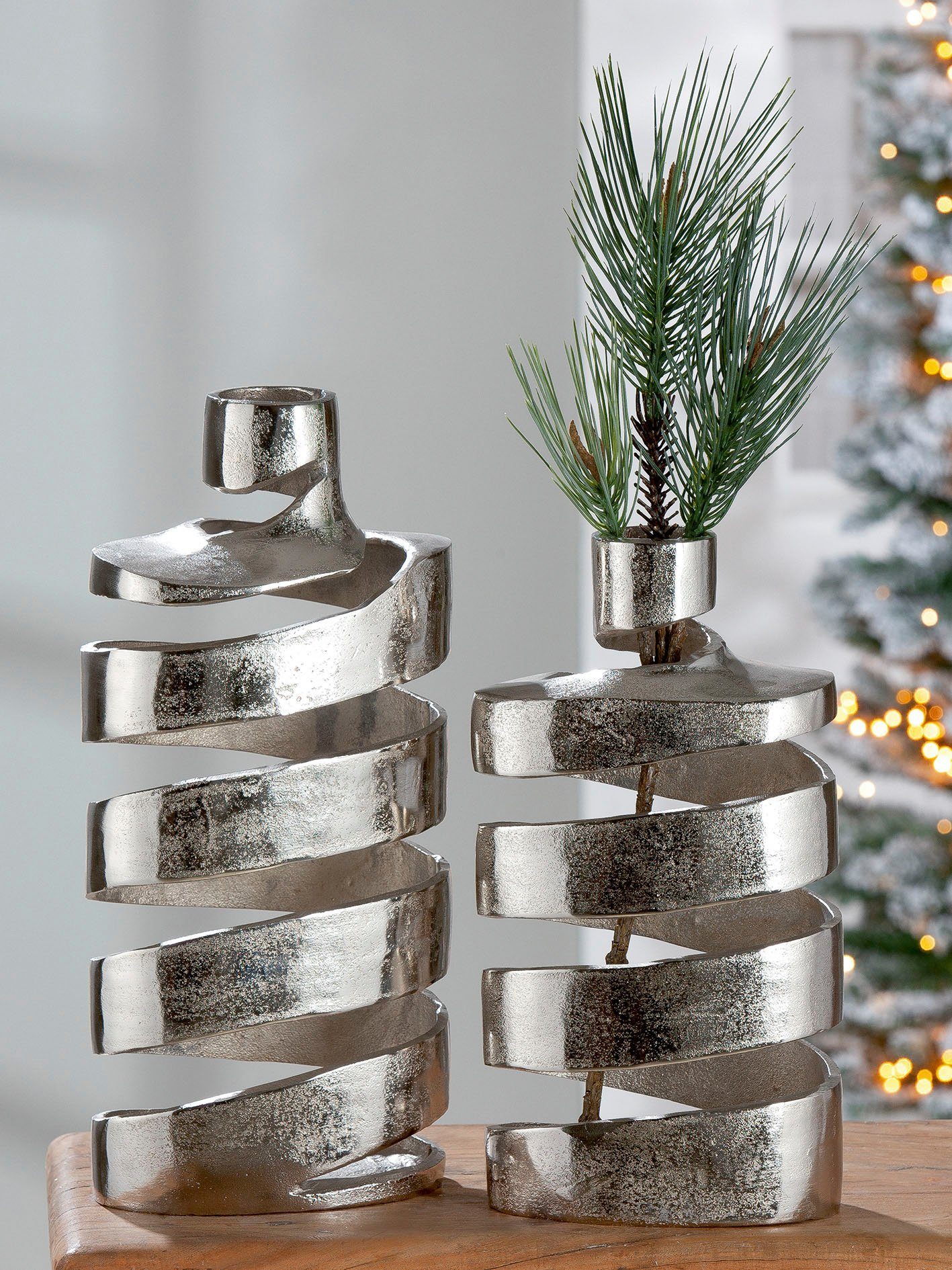 GILDE Siervaas TWISTER van aluminium, hoogte ca. 35 cm