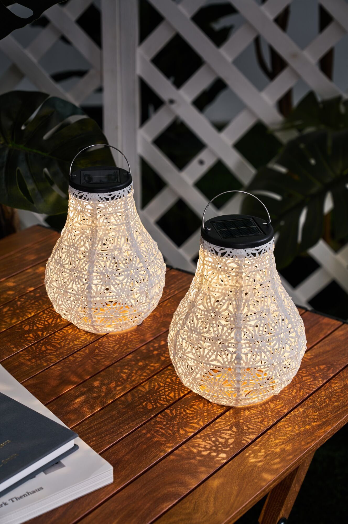 Pauleen Led-solarlamp Sunshine Blaze lampions solar wit Tyvek vlies
